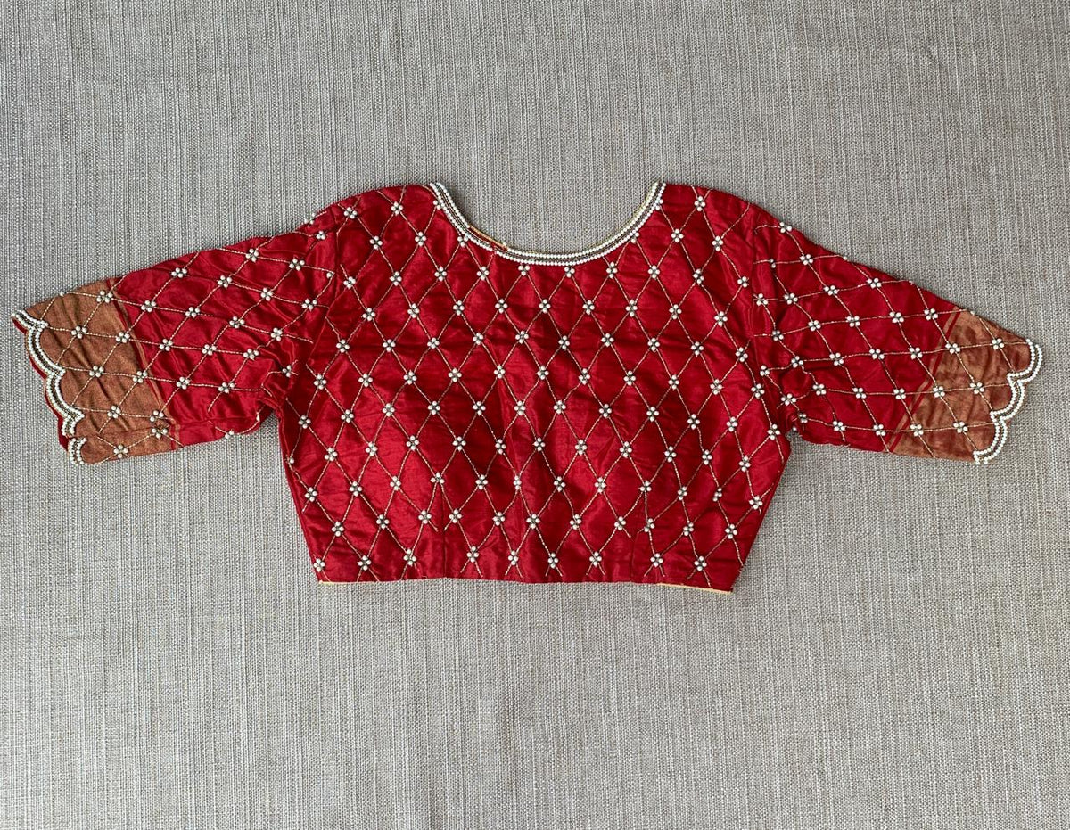 Pure Handloom Twill Ikkath Patola Saree With Khaddi Border & Handwork Blouse