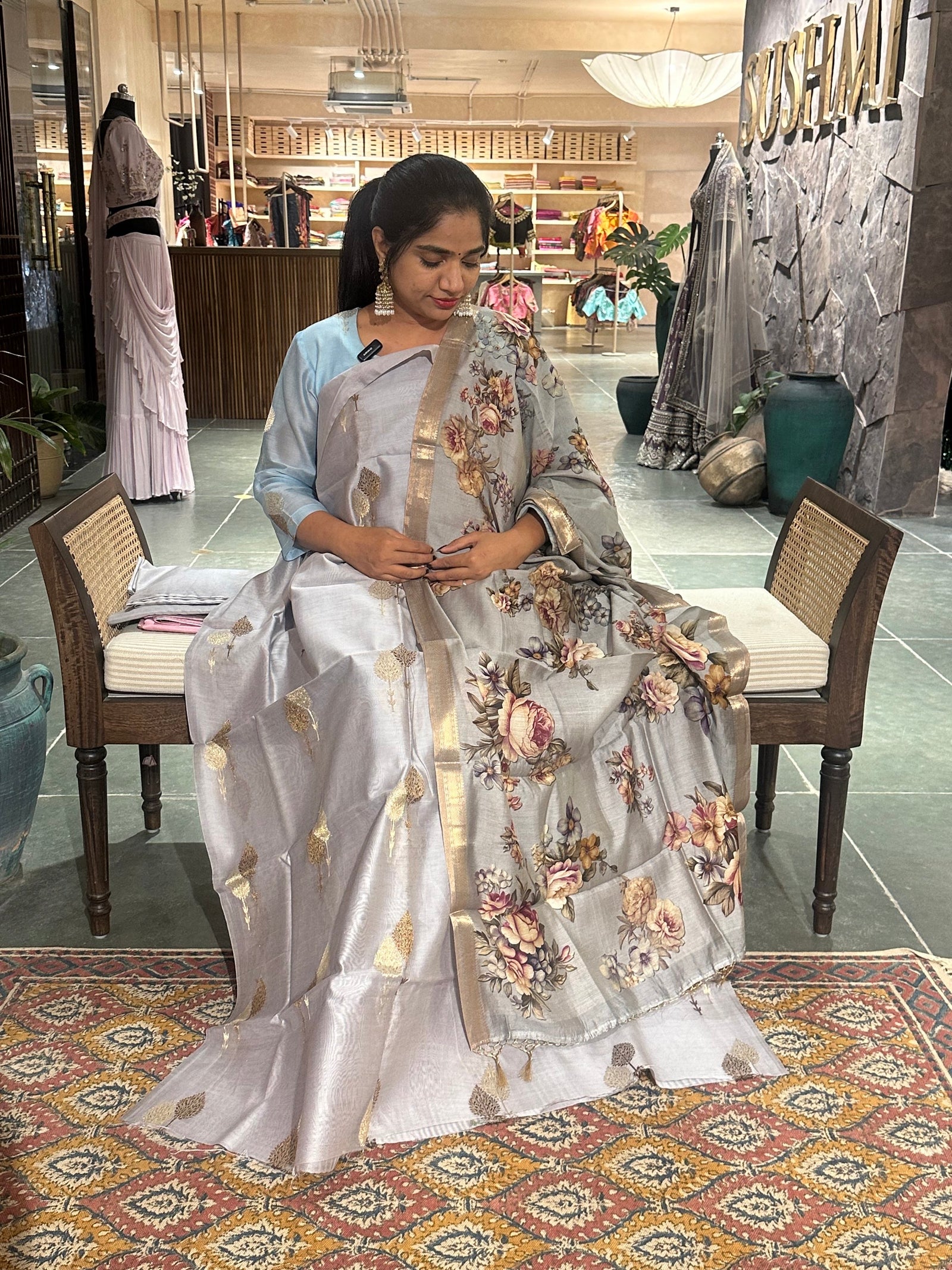 Earthy Tone Banarasi Cotton Silk 3pc Suit Set