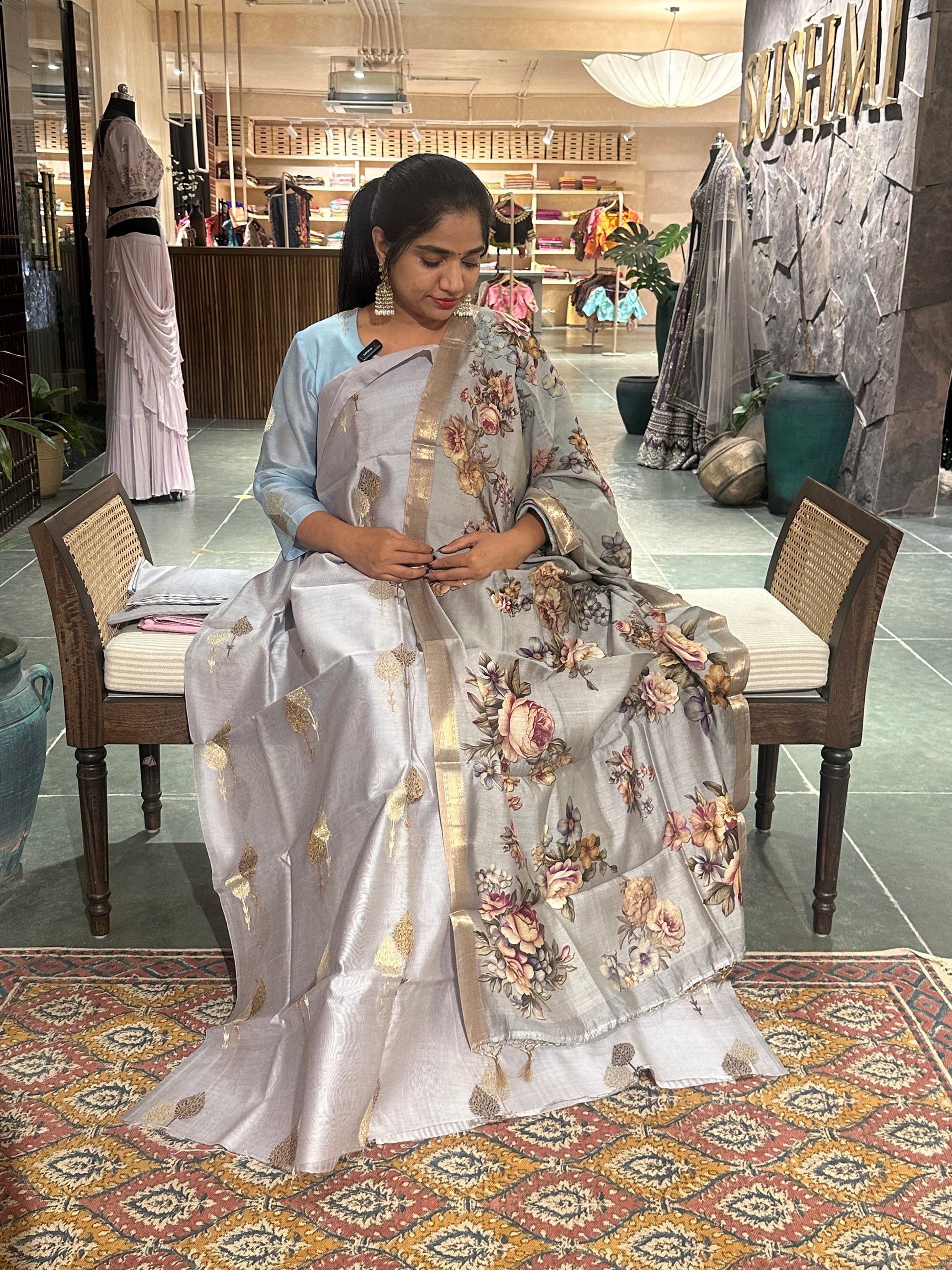 Earthy Tone Banarasi Cotton Silk 3pc Suit Set