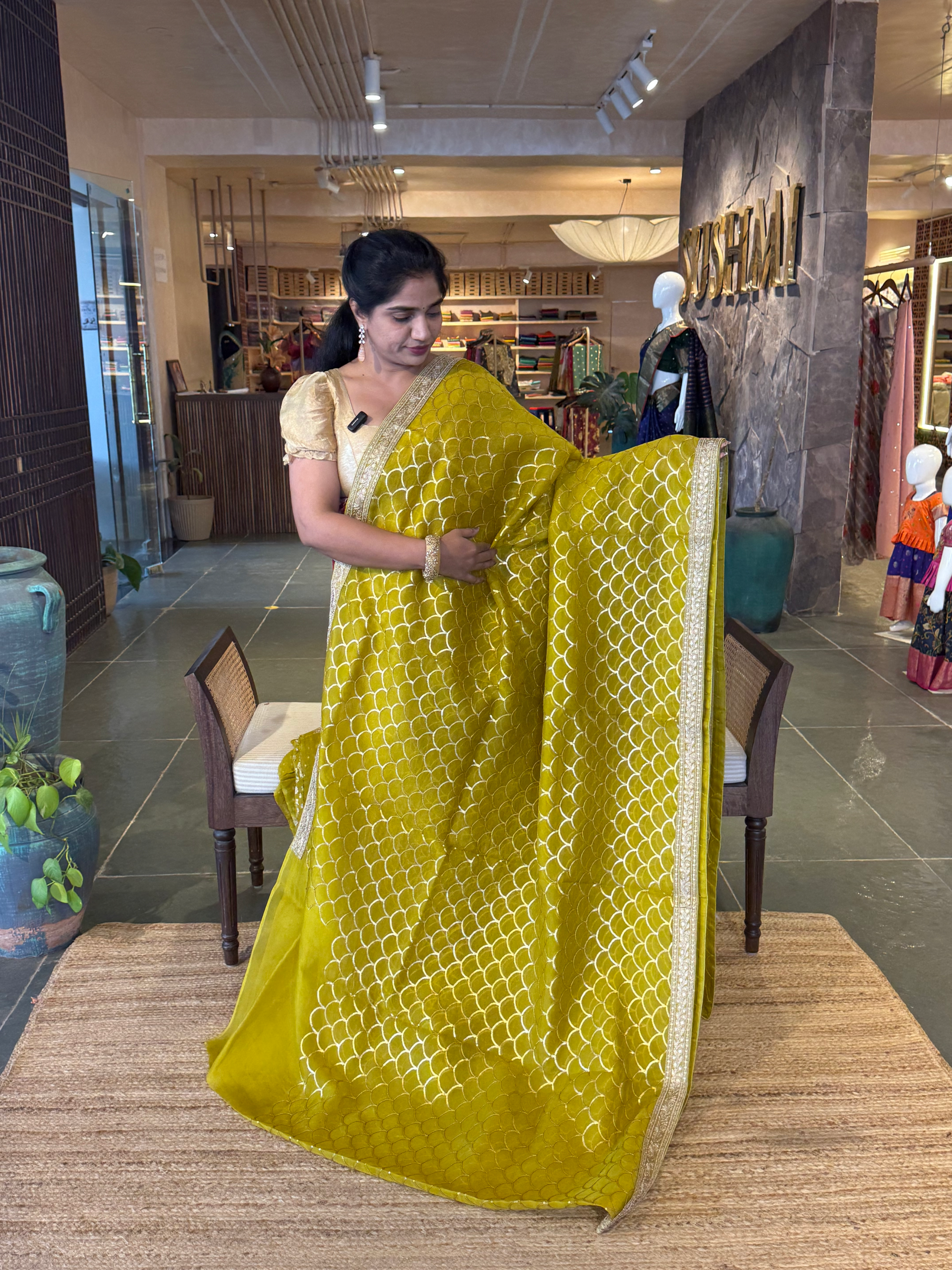 Burgundy Color Pure Organza allover Sequnce Saree in Sabhyasachi Style