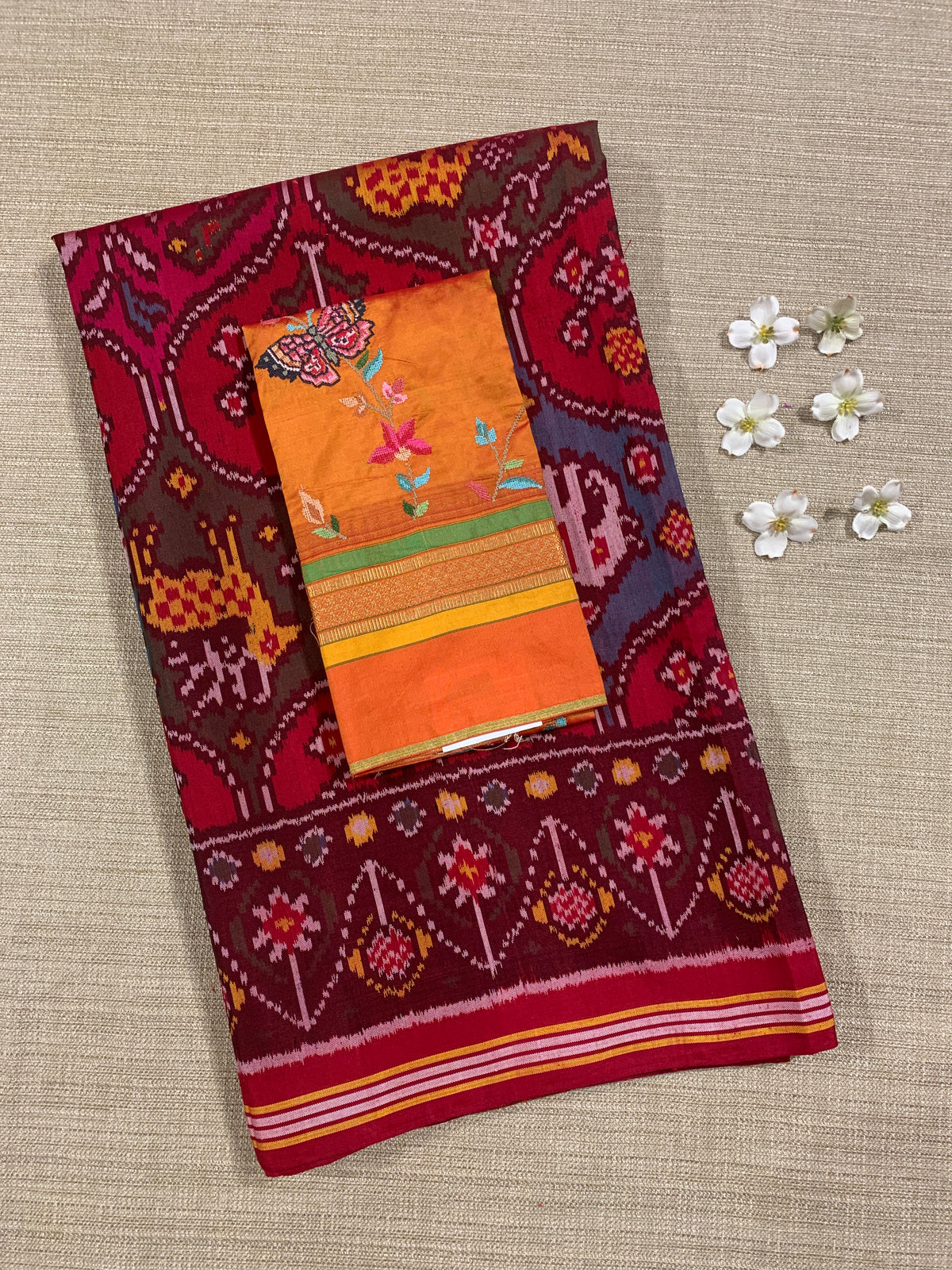 Multi Color Six Figure Patan Patola Saree