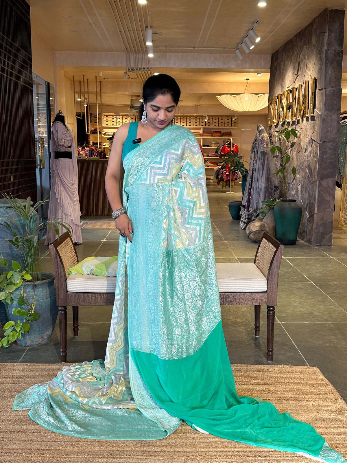 Pure banarasi handwoven khaddi goregette saree