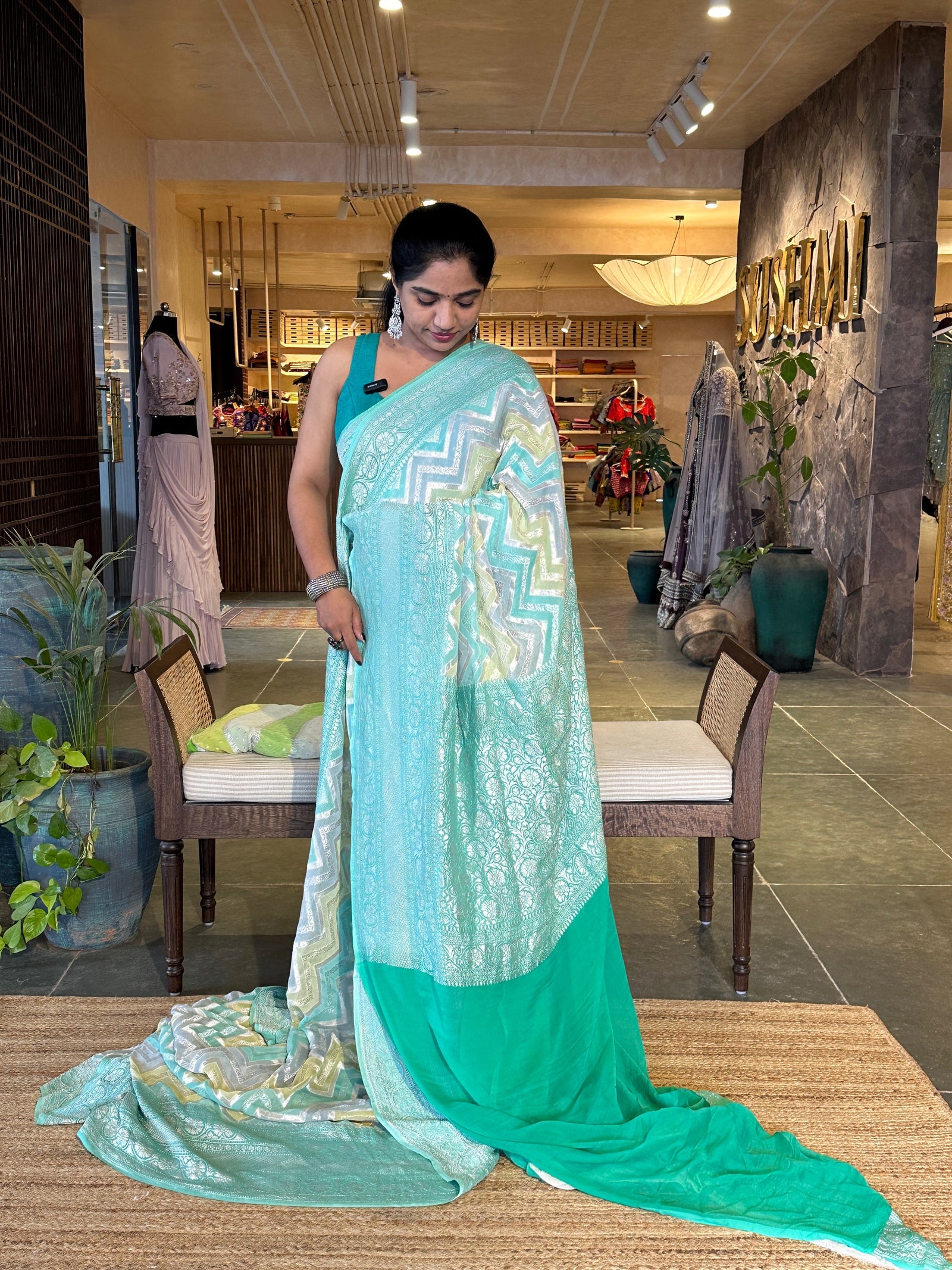 Pure banarasi handwoven khaddi goregette saree