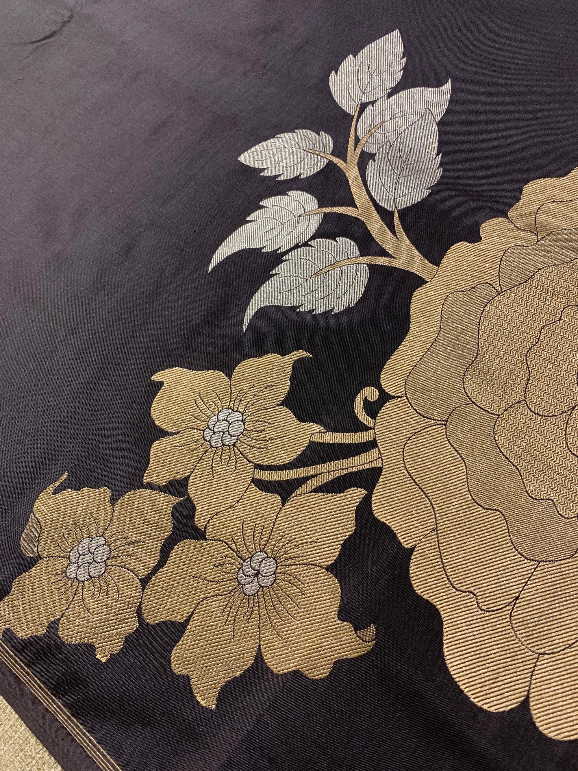 Dark Choclate and Antique Gold Designer Banarasi Silk Saree