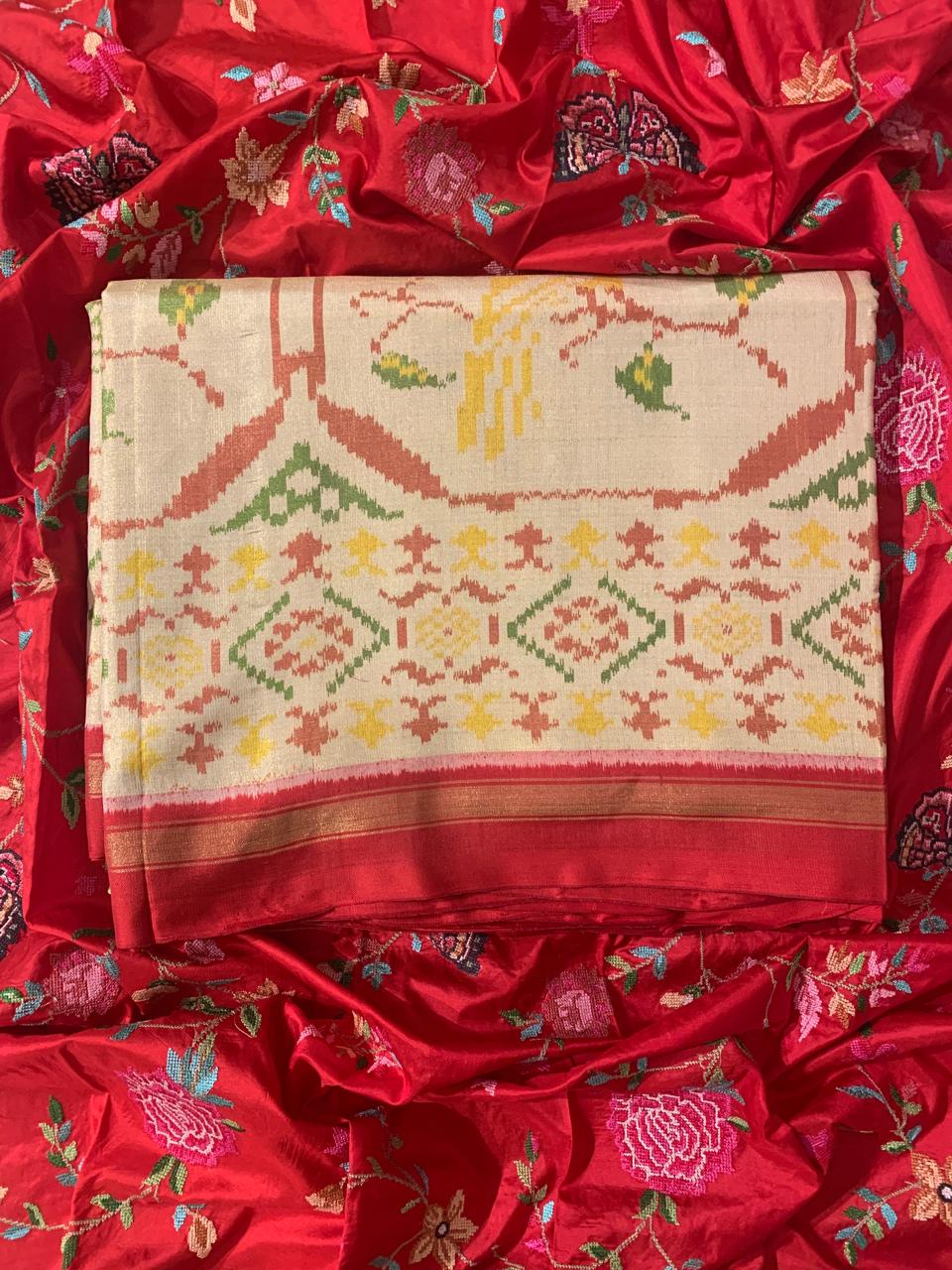 Twill Weave  Patan Patola Tissue Saree