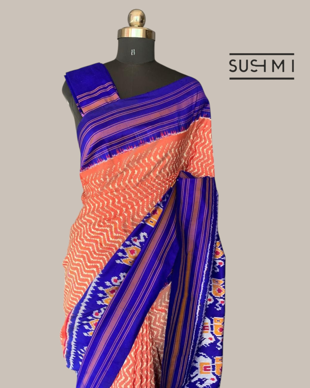 Pure Handloom Twill Ikkath Saree