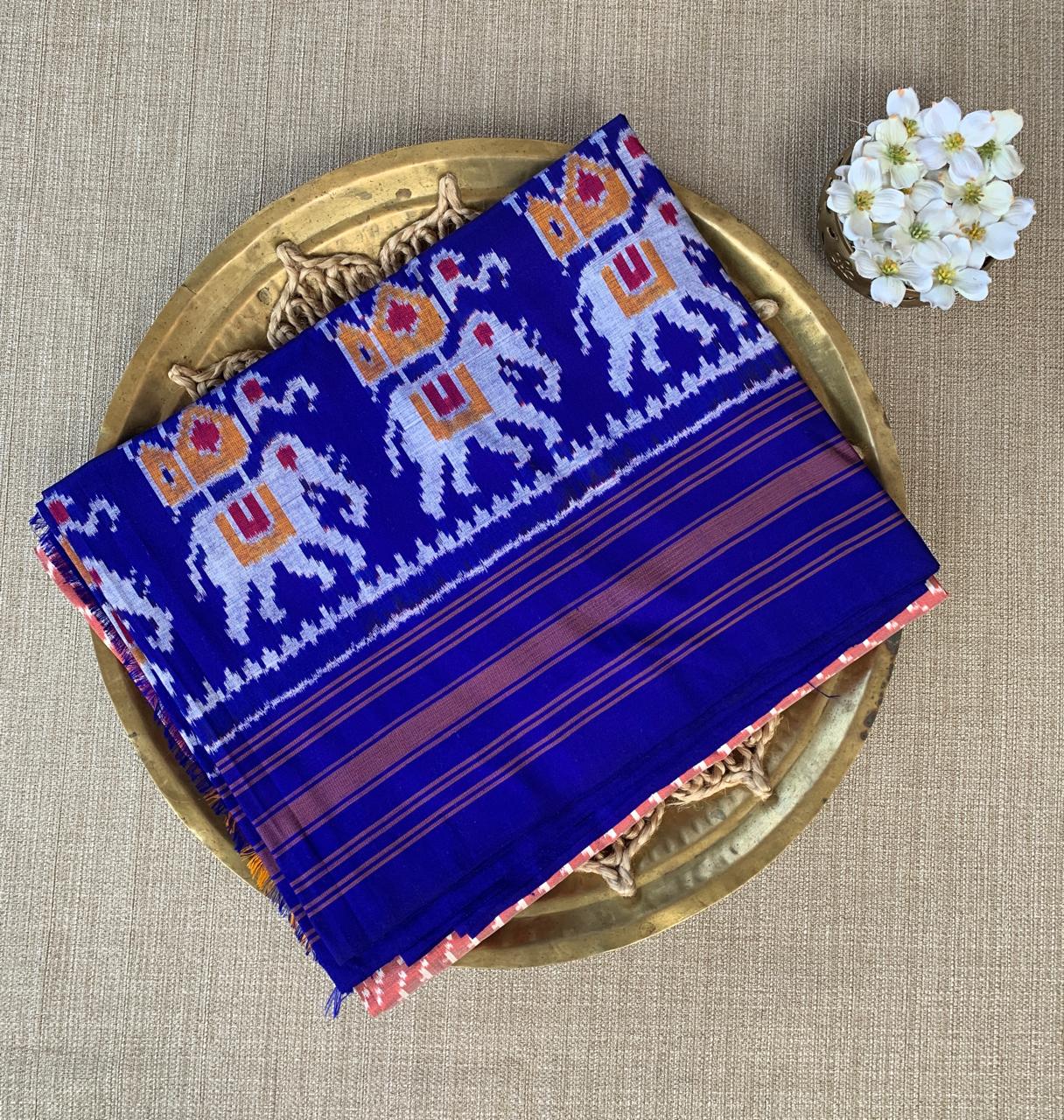 Pure Handloom Twill Ikkath Saree