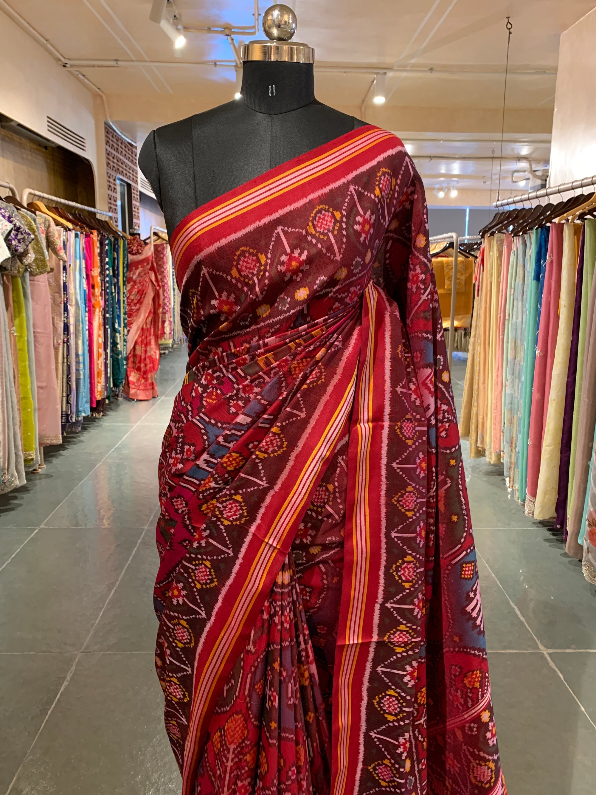 Multi Color Six Figure Patan Patola Saree