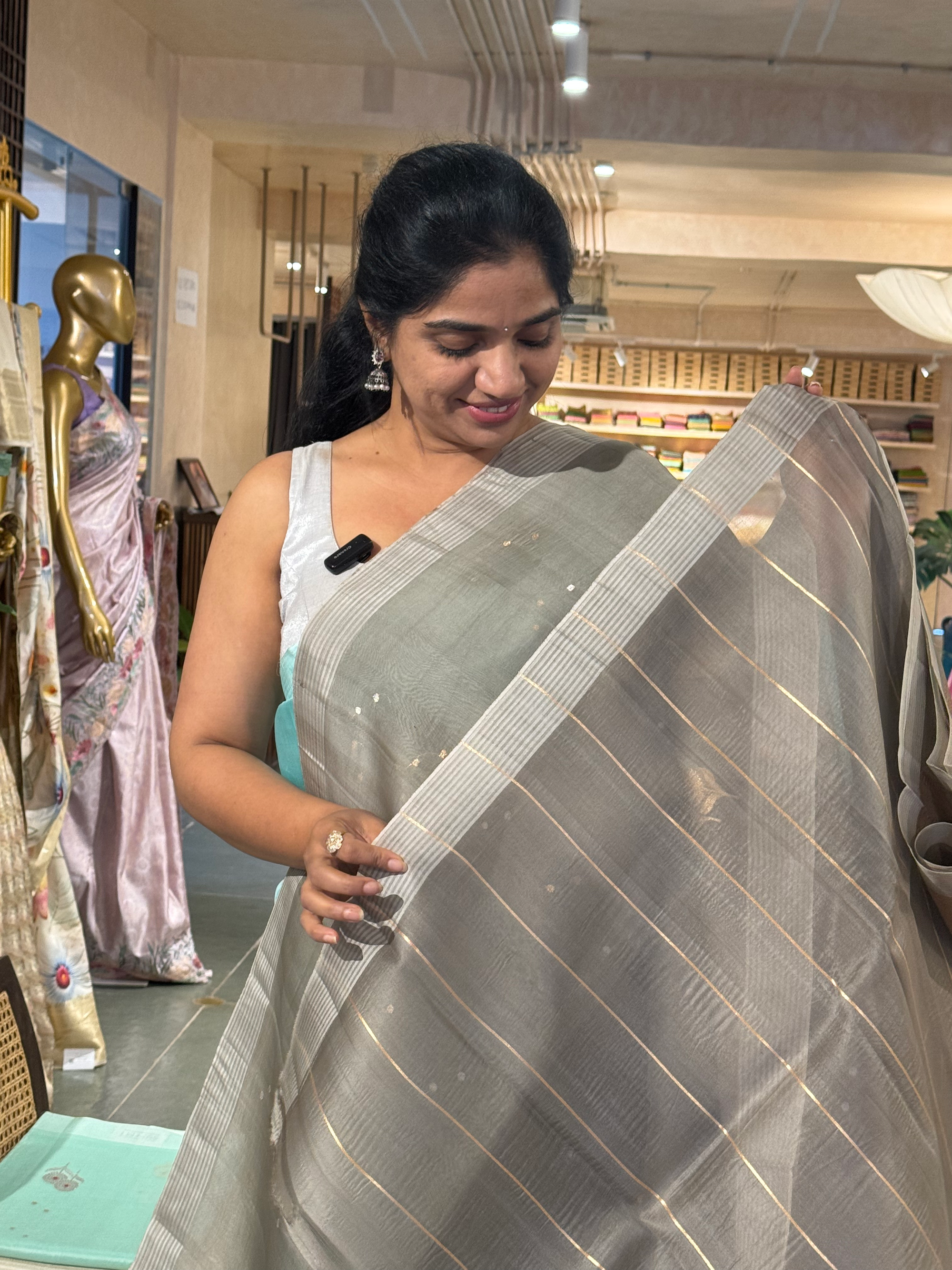 Earthy Tone Kora Banarasi and Saree with kaduwa woven sona rupa motifs