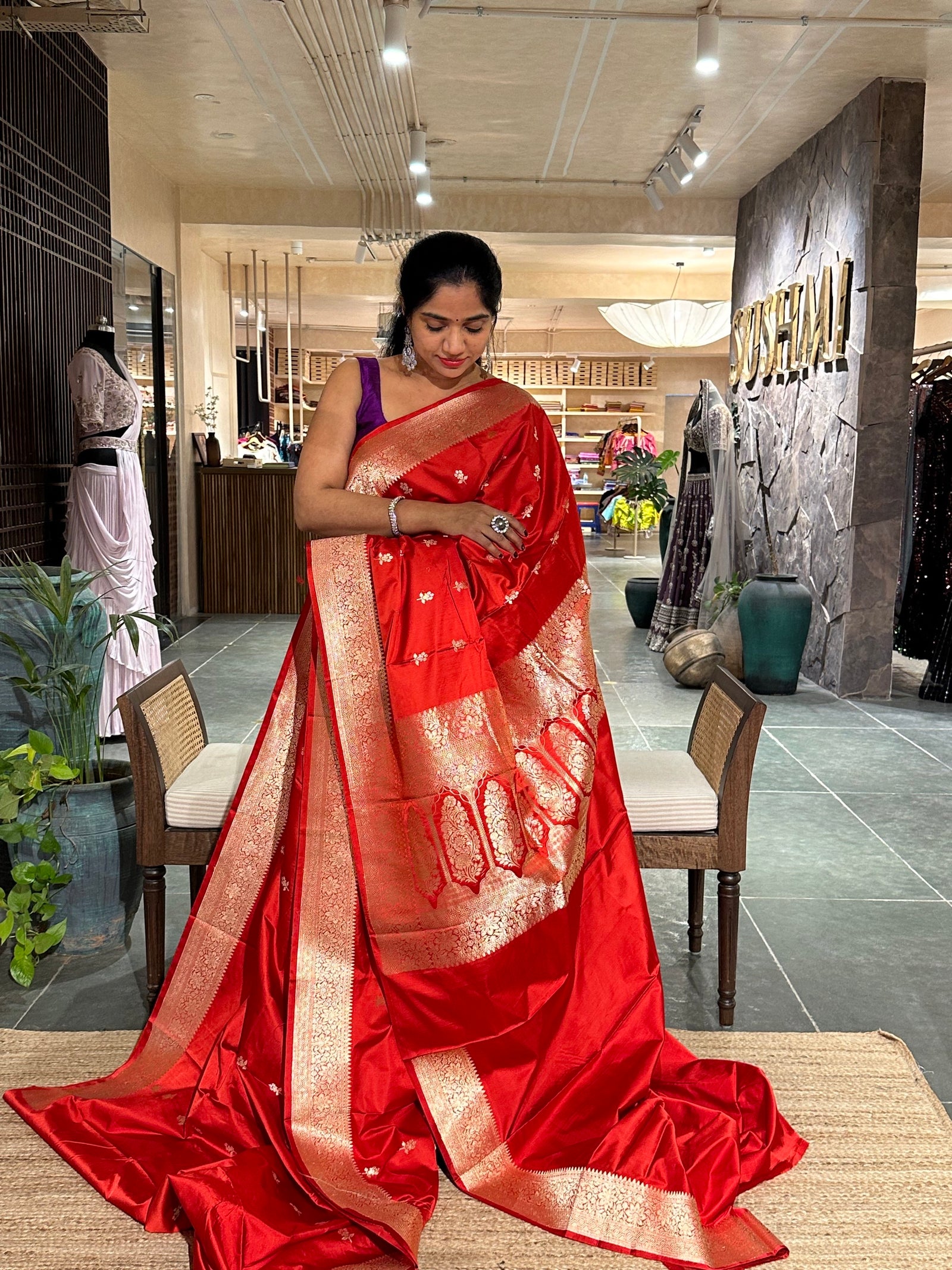 Pure Mashru Banarasi Silk Saree with kaduwa weaving