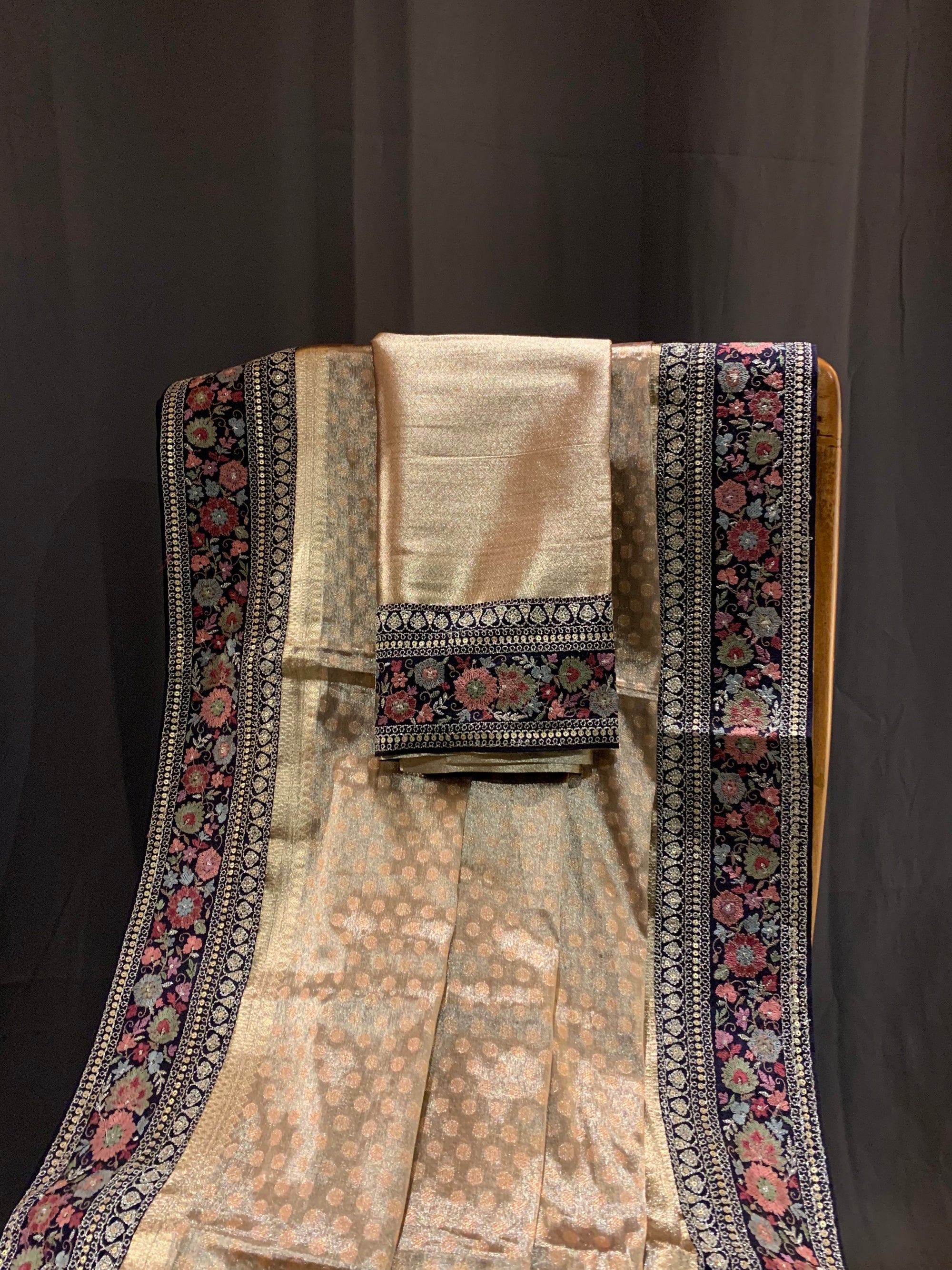 Pure Handloom Banarasi brocade Tissue Saree with Sabyasachi inspired borders