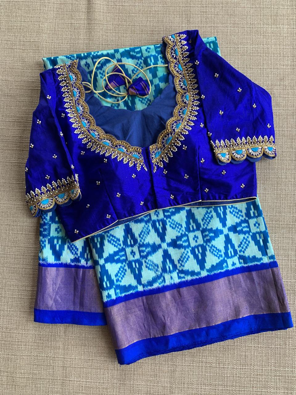 Pure Handloom Twill Ikkath Patola Saree With Handwork Blouse