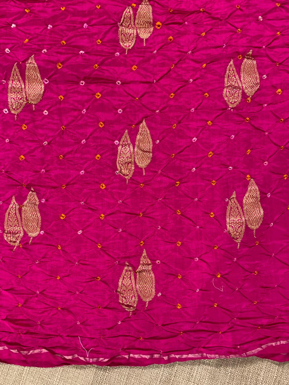 SCBA1104 Pure Handloom Banarasi Chiniya Bandhej Saree with Patola Blouse