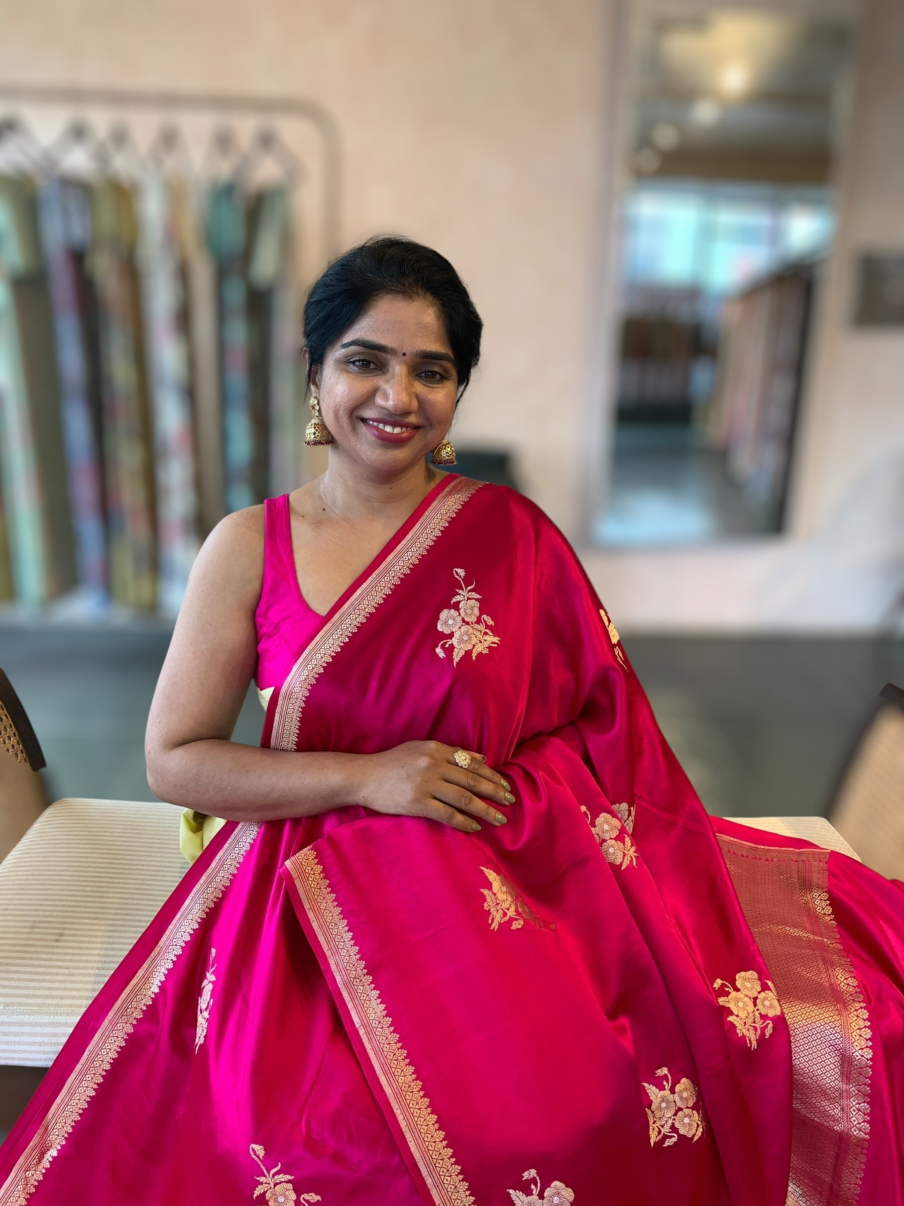 Pink Designer Mashru Silk Saree