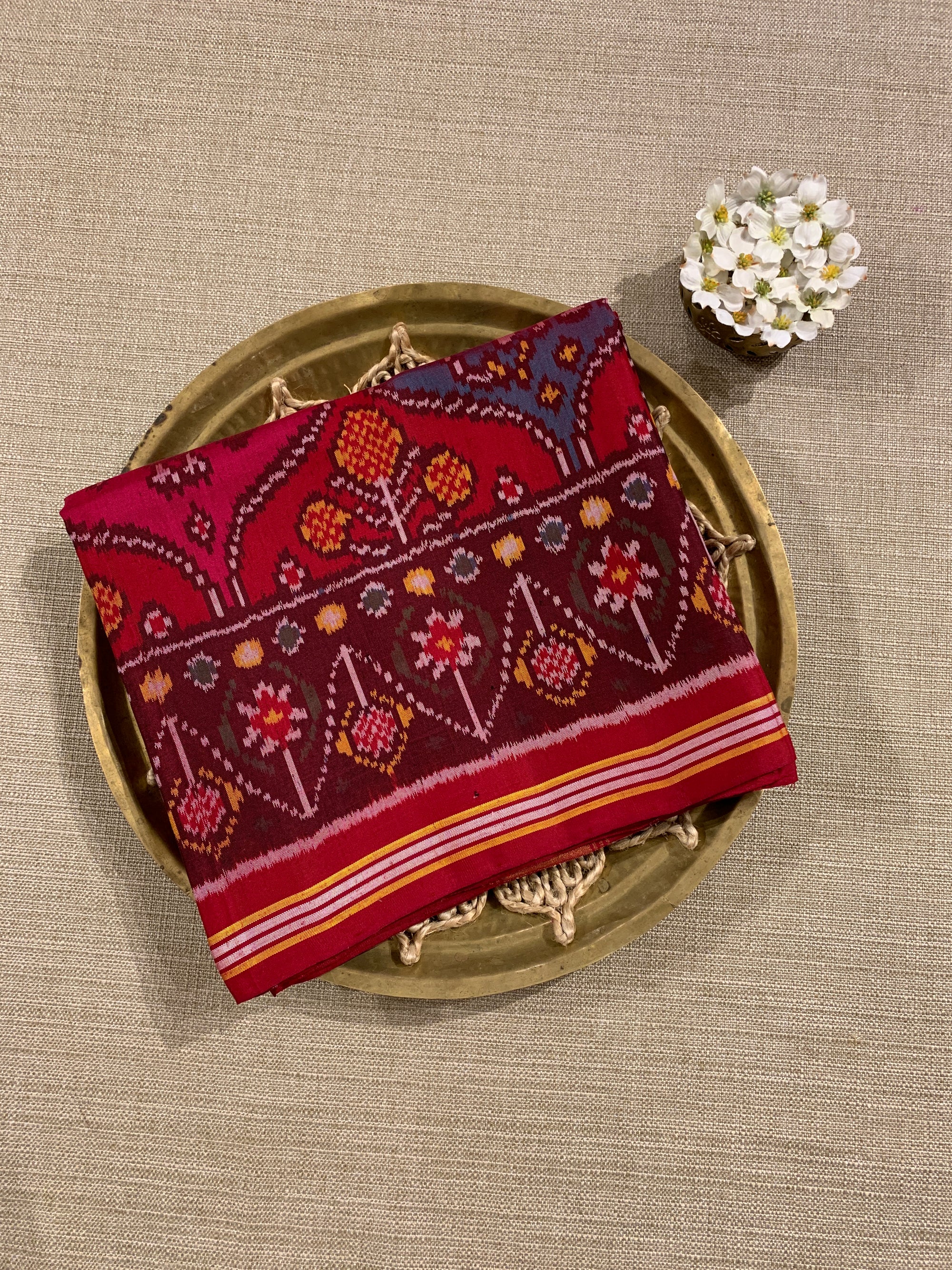 Multi Color Six Figure Patan Patola Saree