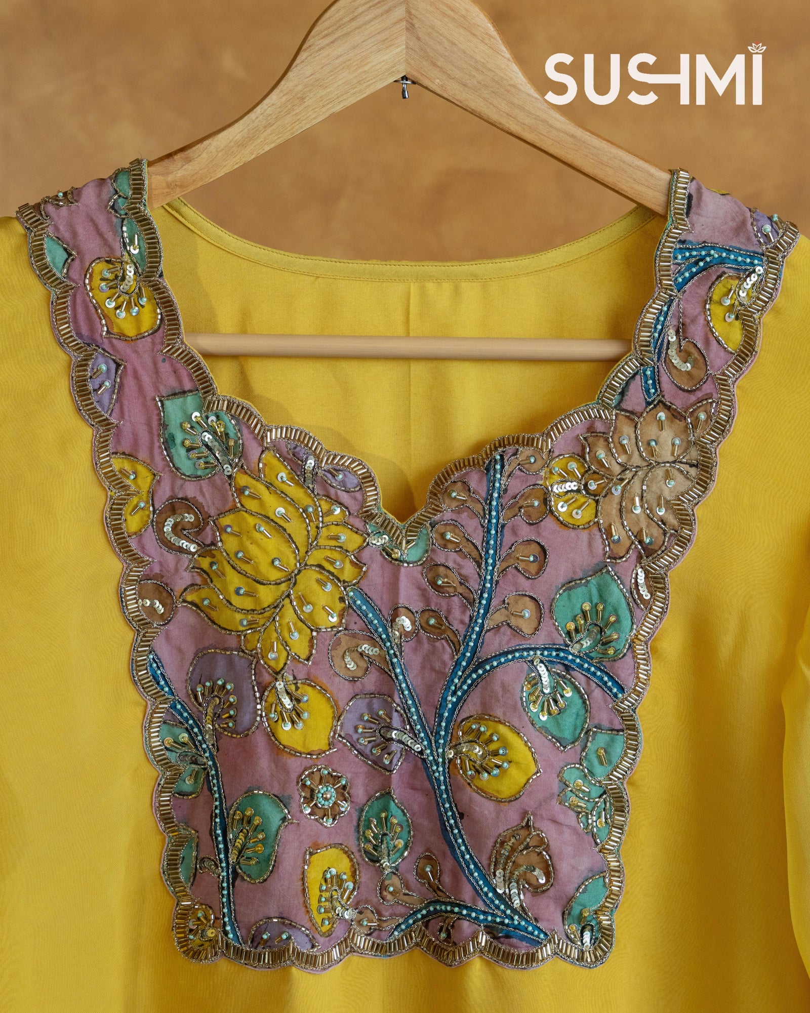 Organza and Pen Kalamkari Fusion Coordset