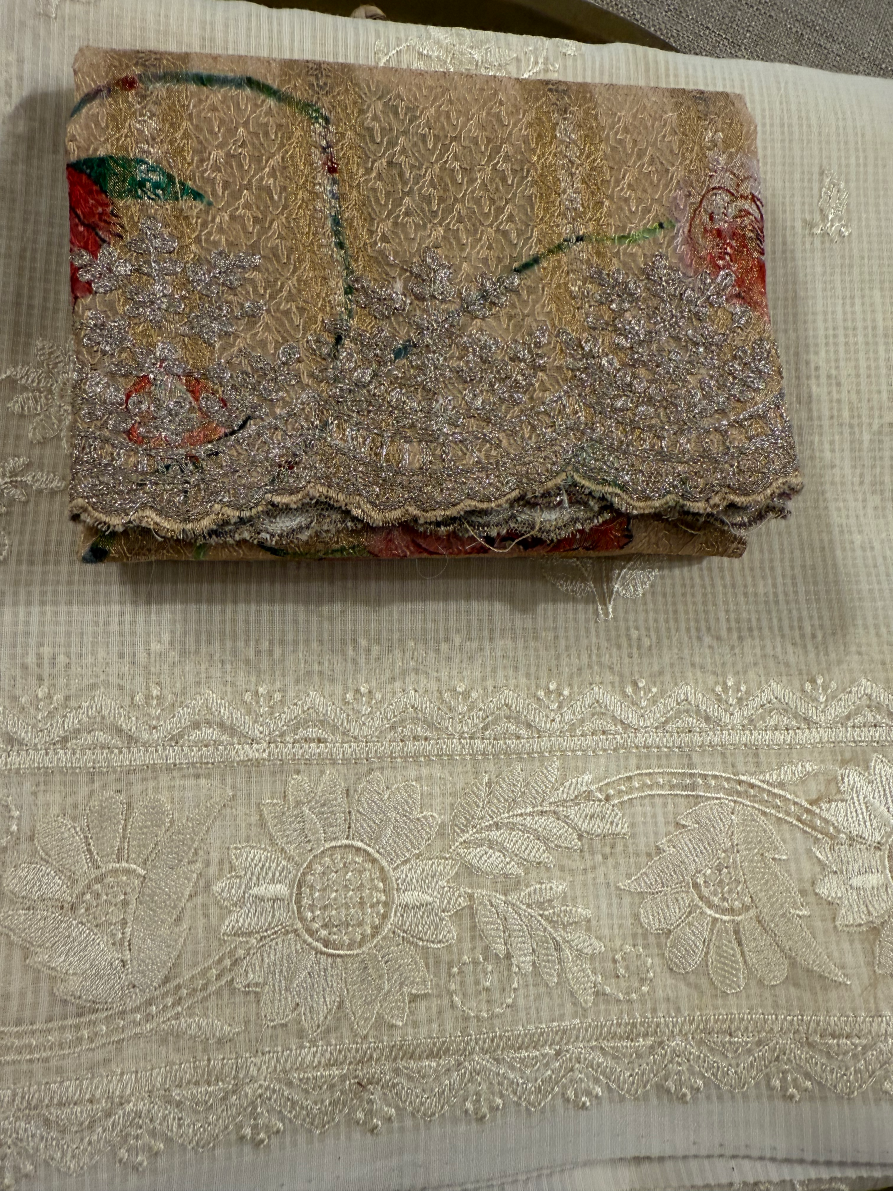 KCCA1906 : Kota Cotton Chikankari Embroidered Saree paired with Fusion Blouses