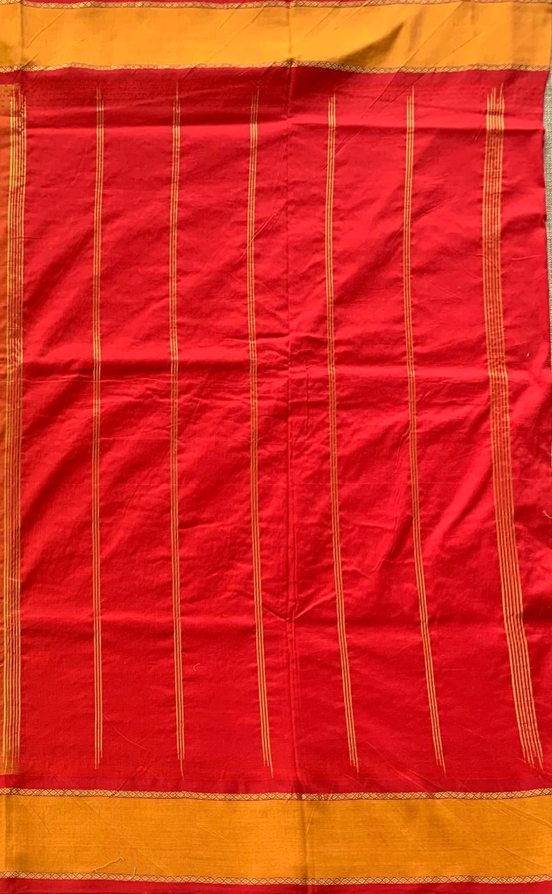 Kanchi Gap Border Saree With Allover Petite Point Embroidery