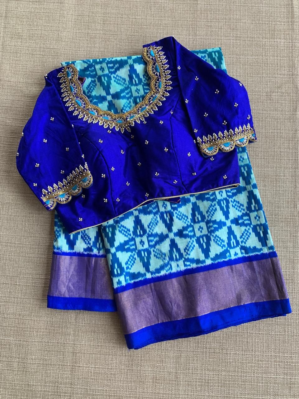 Pure Handloom Twill Ikkath Patola Saree With Handwork Blouse