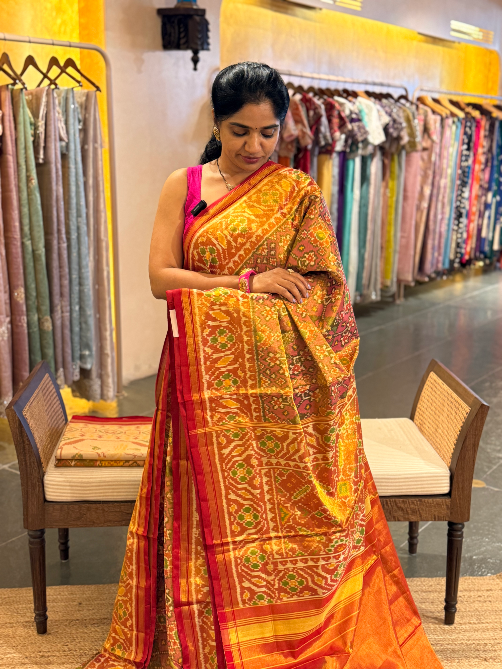 Twill Weave  Patan Patola Tissue Saree