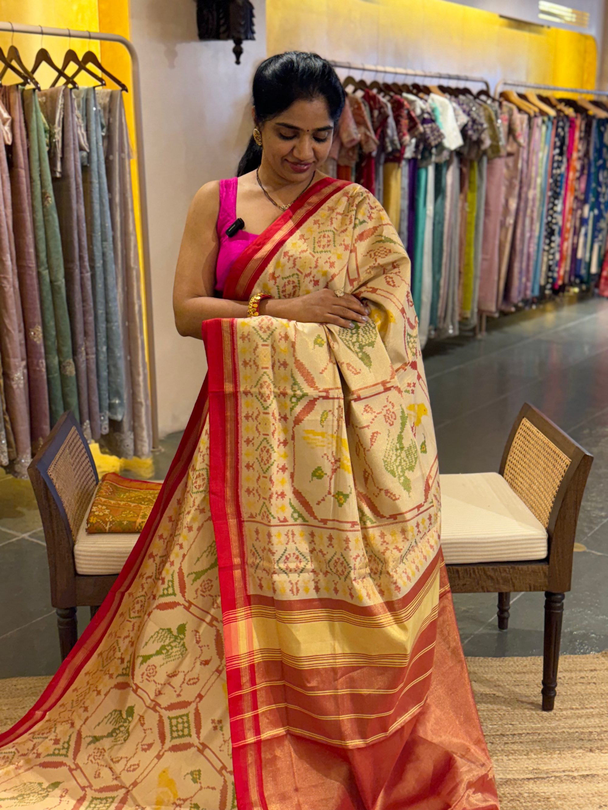 Twill Weave  Patan Patola Tissue Saree