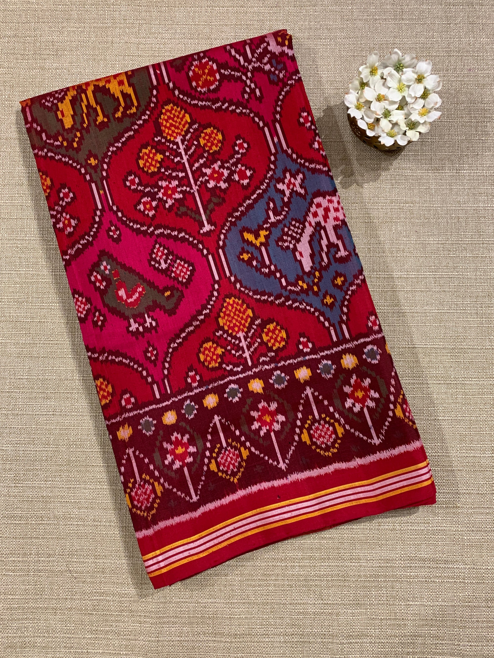 Multi Color Six Figure Patan Patola Saree