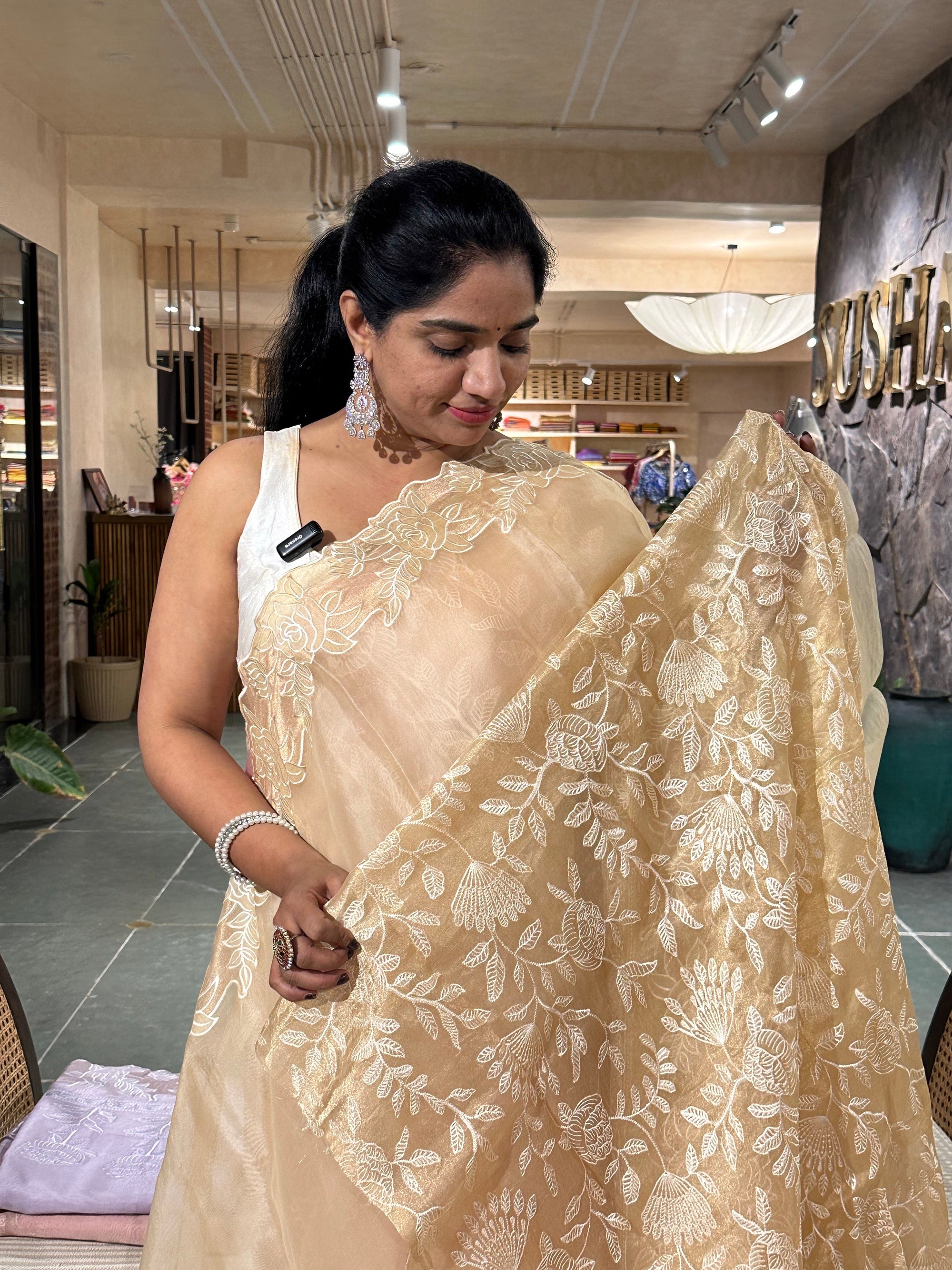 Pastel Yellow Pure Organza heavy  cutwork embroidered border saree
