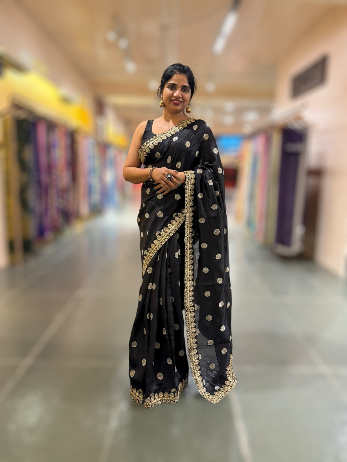 Black Pure Handloom Banarasi Silk Saree With Handwork Borders and Blouse