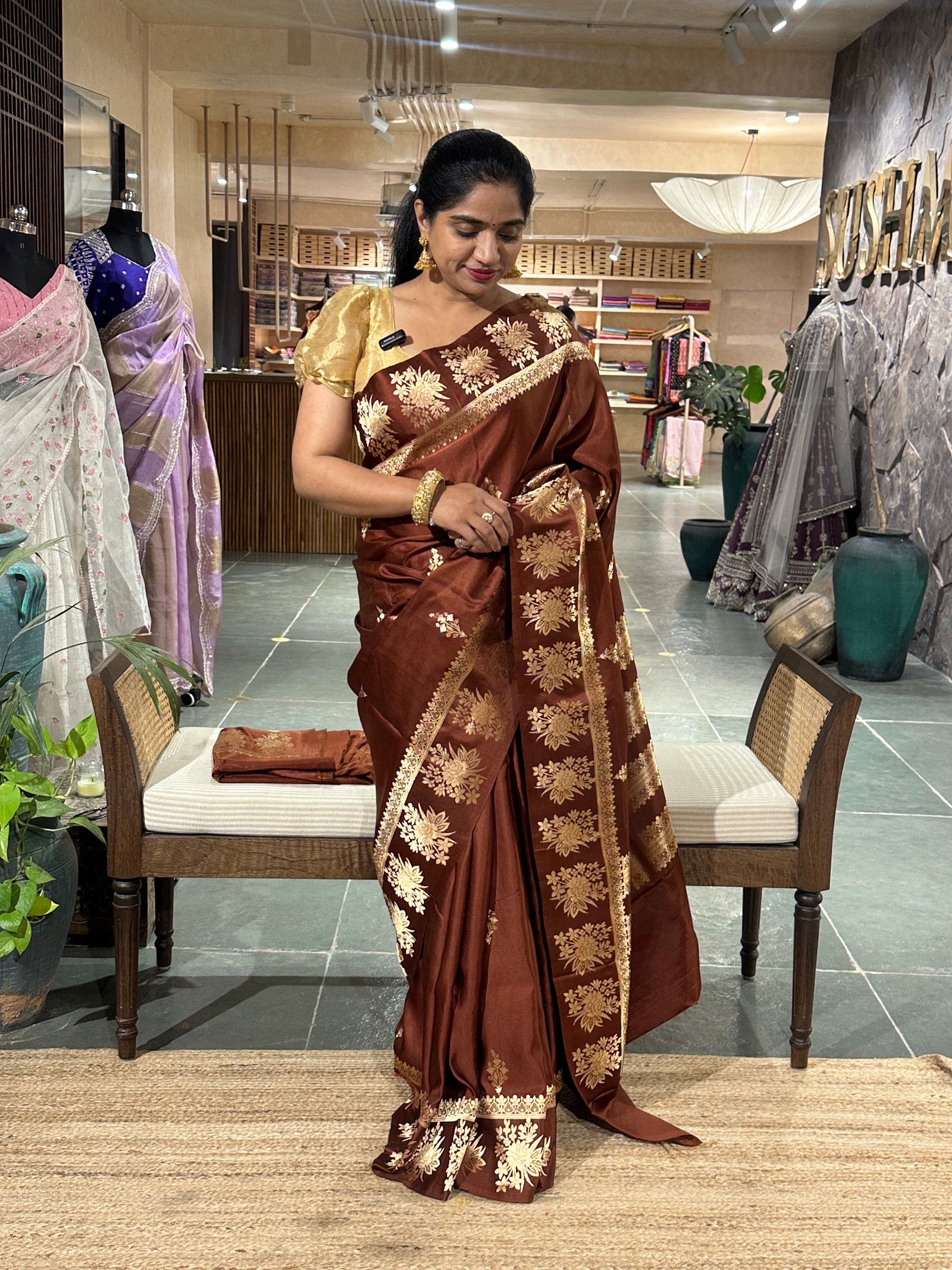 Pure Banarasi Handloom Mashru Silk Saree