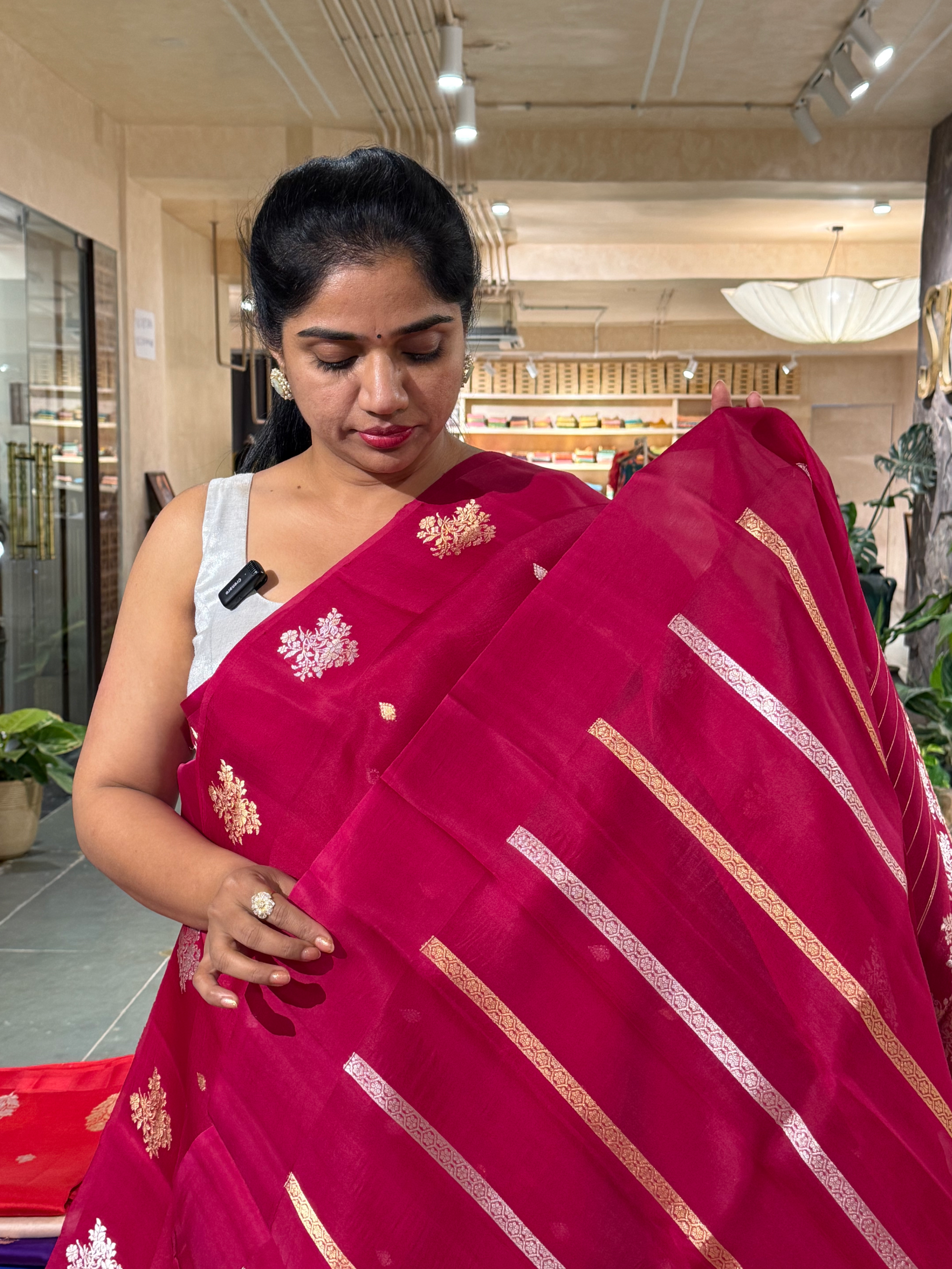 Beetroot Pink Beige Kora Banarasi Handloom Silk Saree with Sona Rupa Kaduwa Weav
