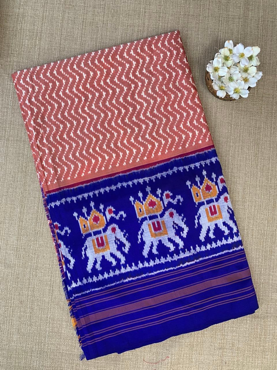 Pure Handloom Twill Ikkath Saree