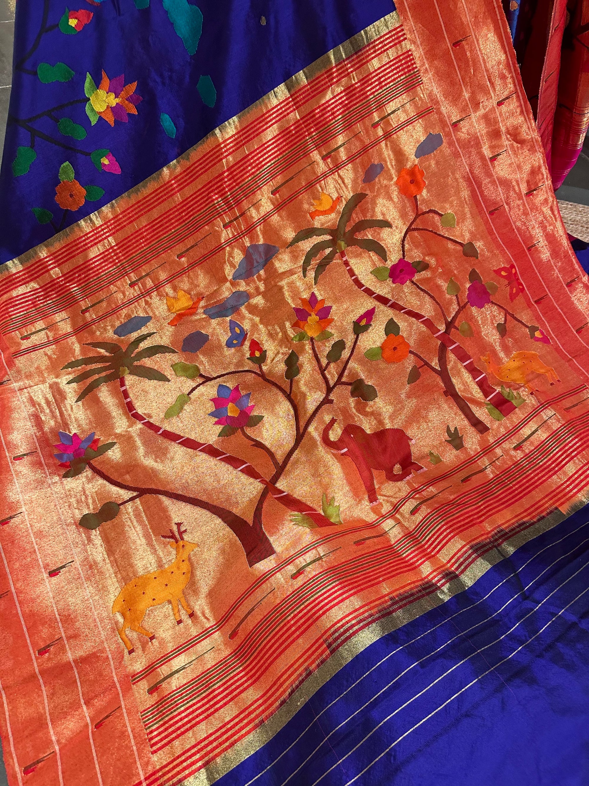 Blusih Purple Allover Pure Handloom Paithani Saree