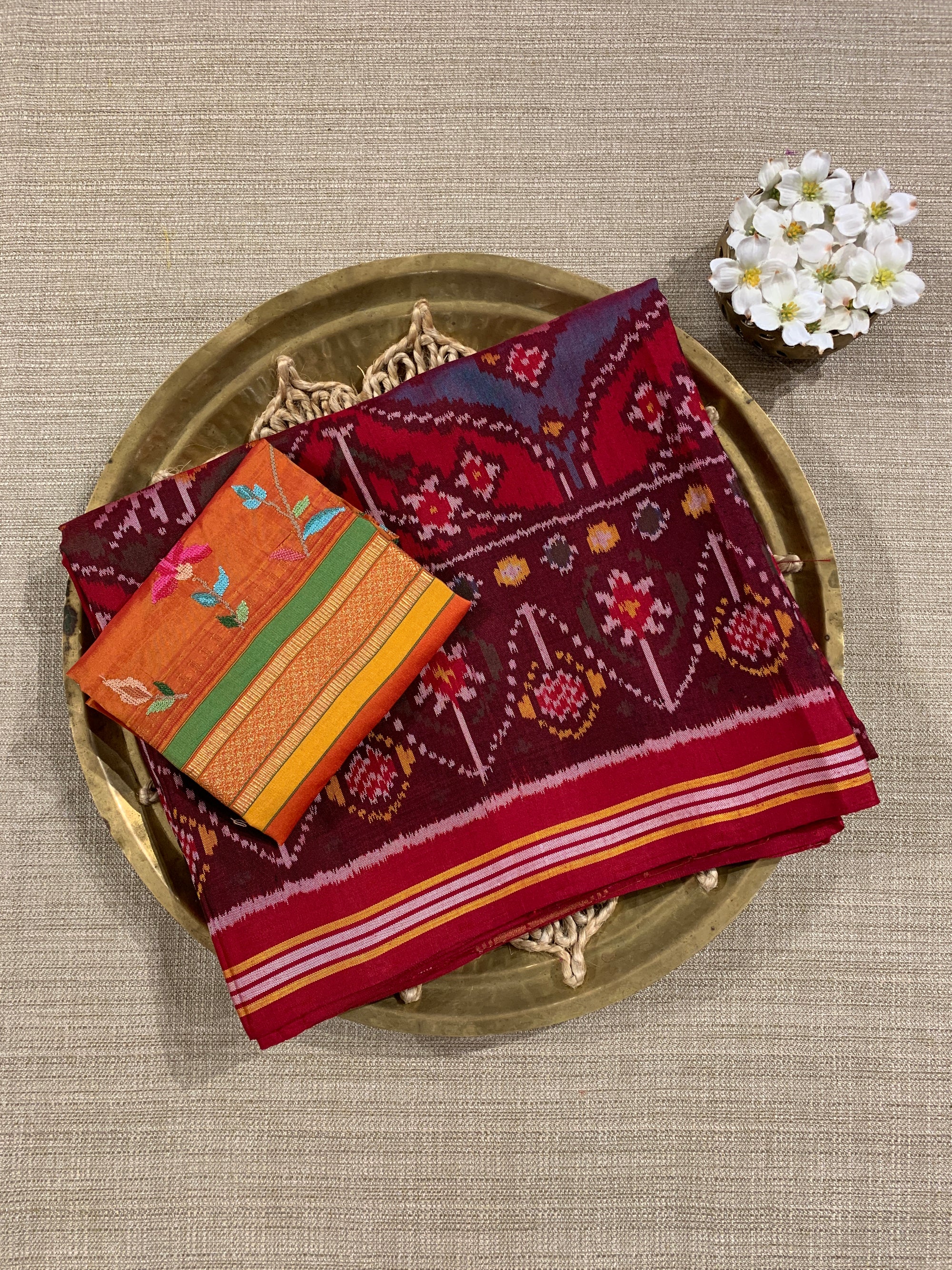 Multi Color Six Figure Patan Patola Saree