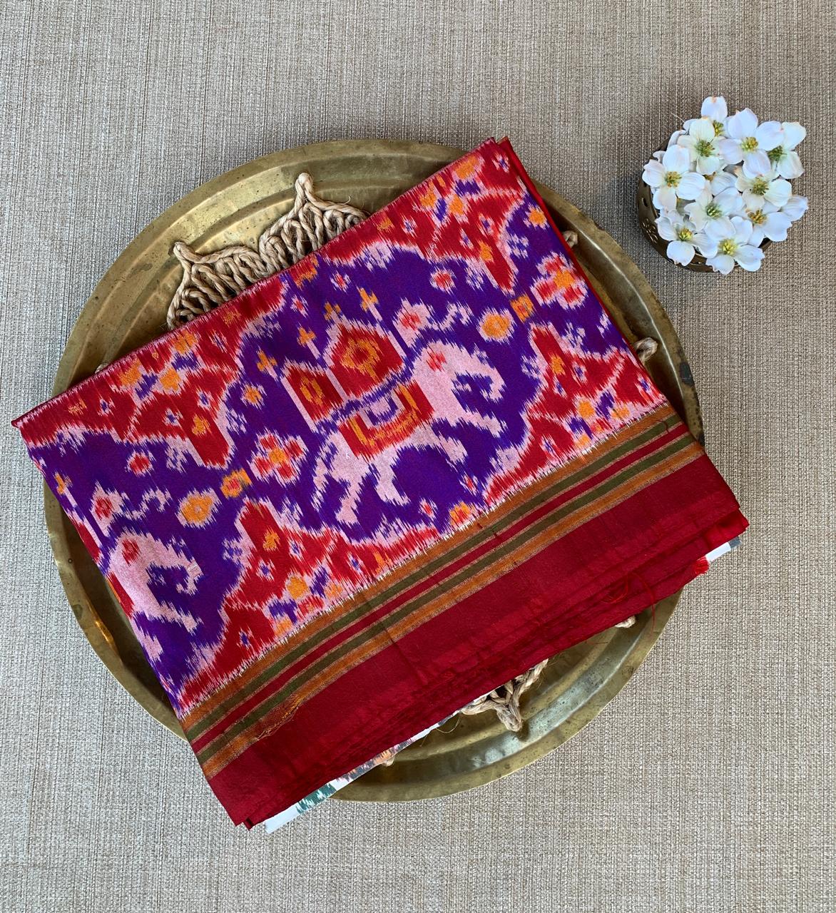 Pure Handloom Twill Ikkath Kanchi Saree