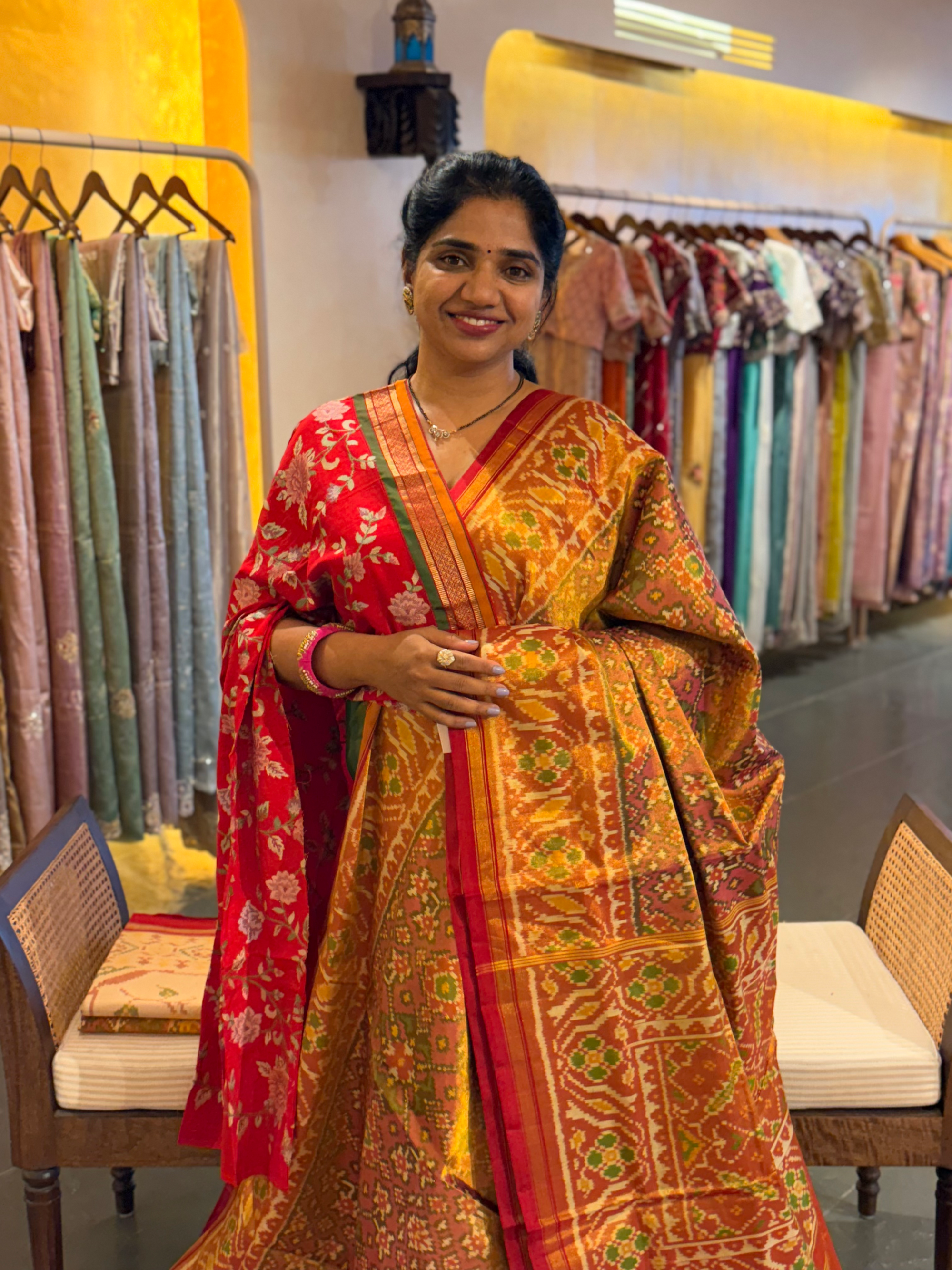 Twill Weave  Patan Patola Tissue Saree