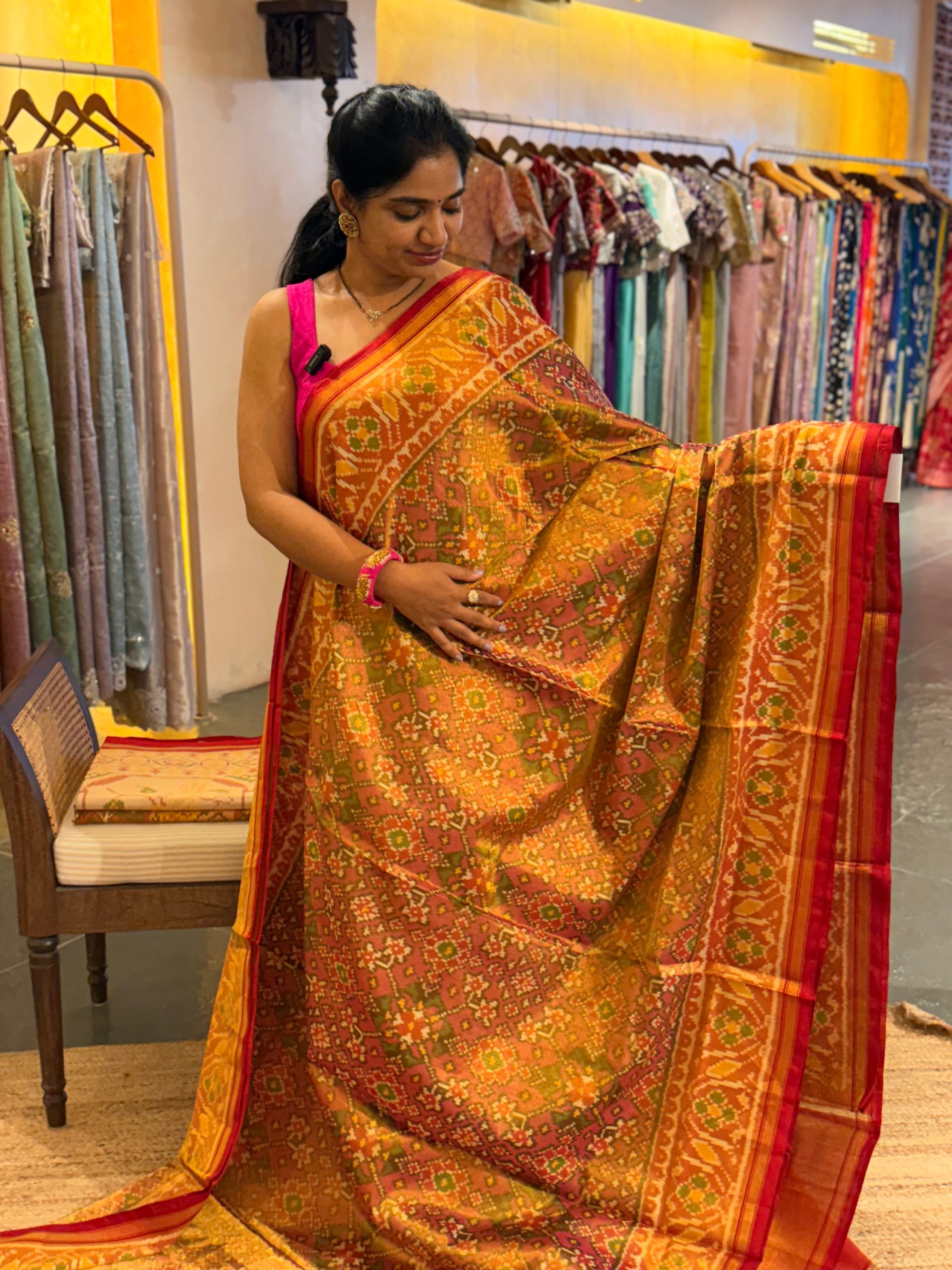 Twill Weave  Patan Patola Tissue Saree