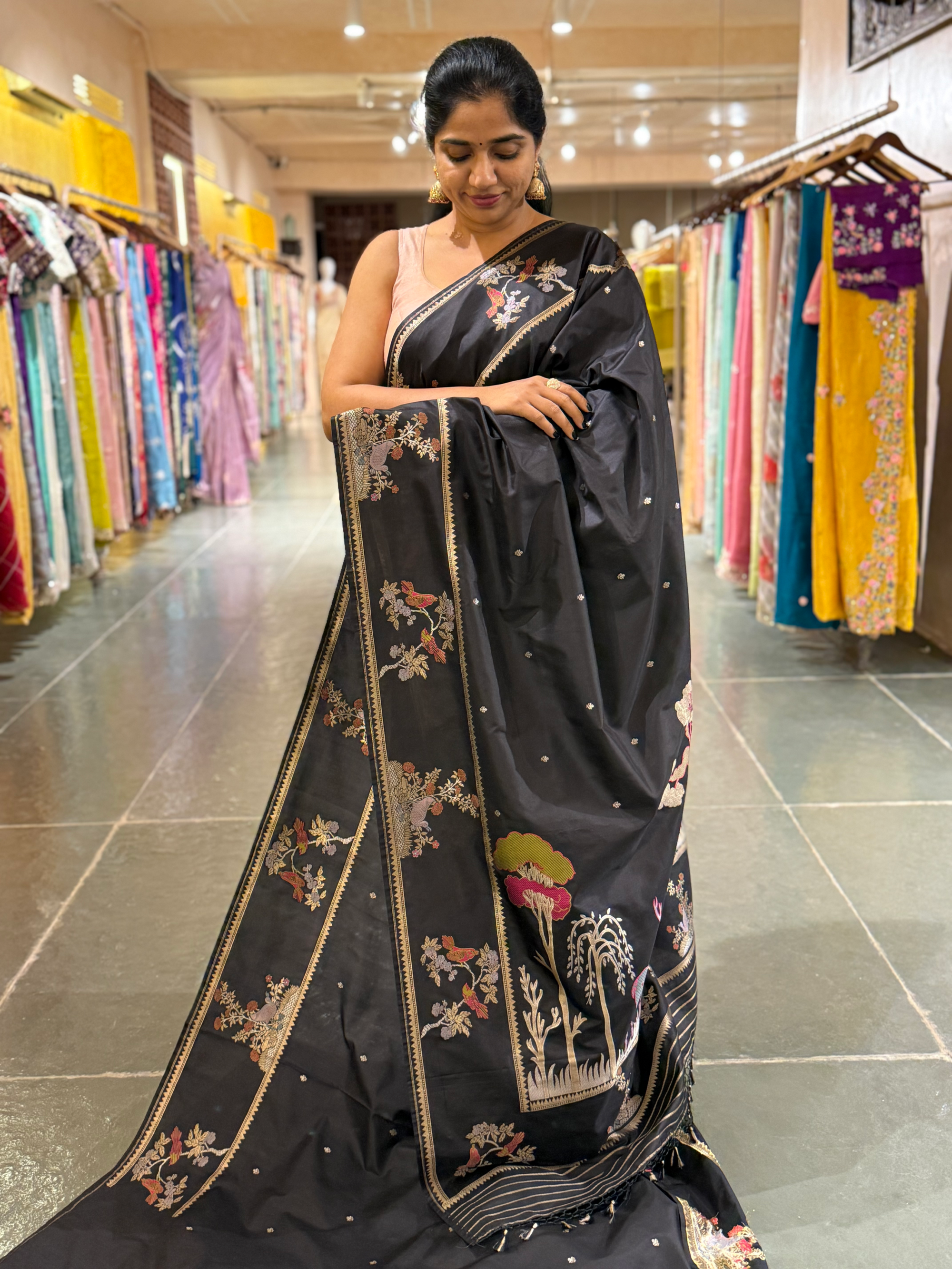 Black Designer Banarasi Silk Saree