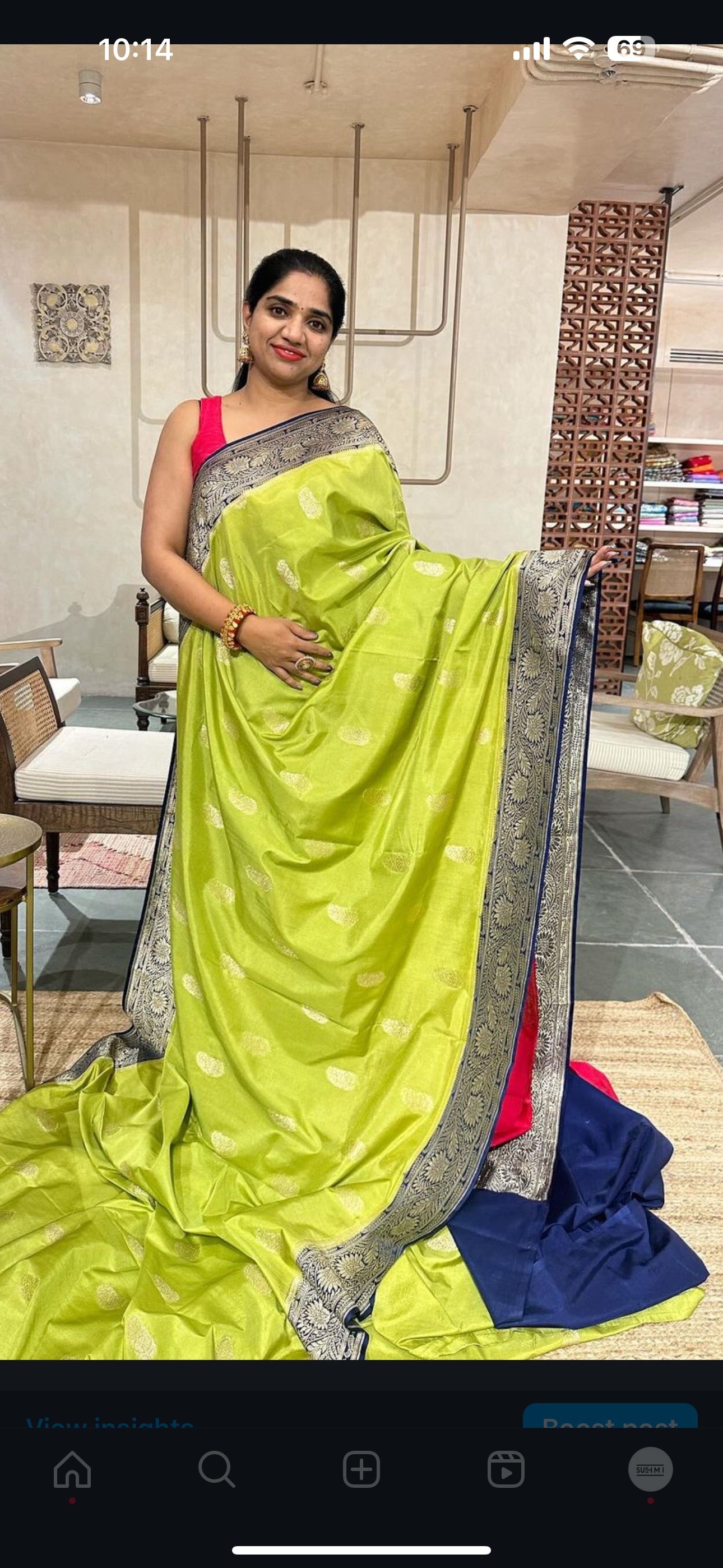 Apple Green Semi Mashru Silk Saree