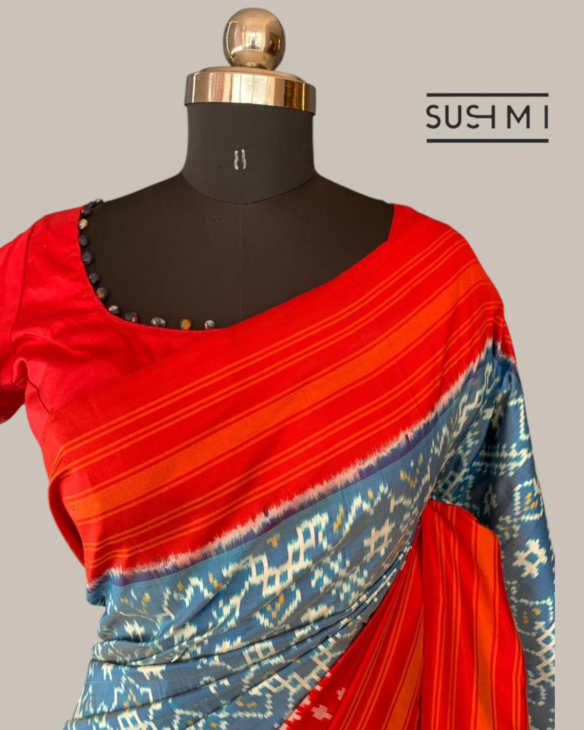 Pure Handloom Twill Ikkath Patola Saree