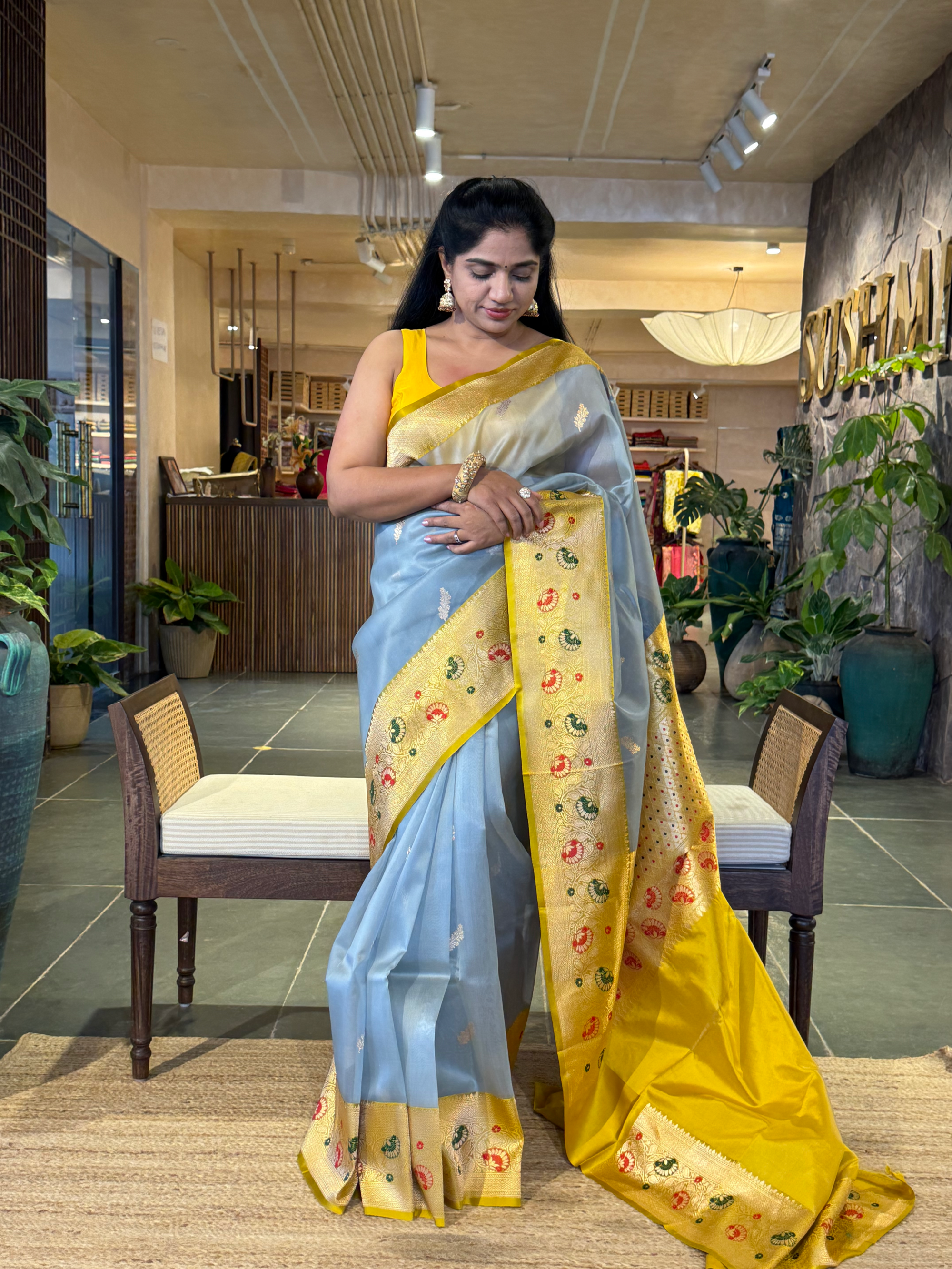 KBMA2201 : Banarasi Handloom Kora Silk Saree