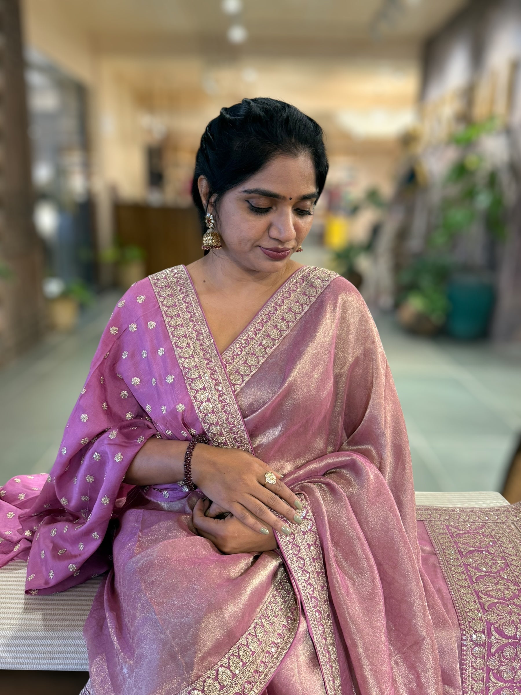 Banarasi Brocade Kora Tissue Saree With Sabyasachi Borders and Blouse