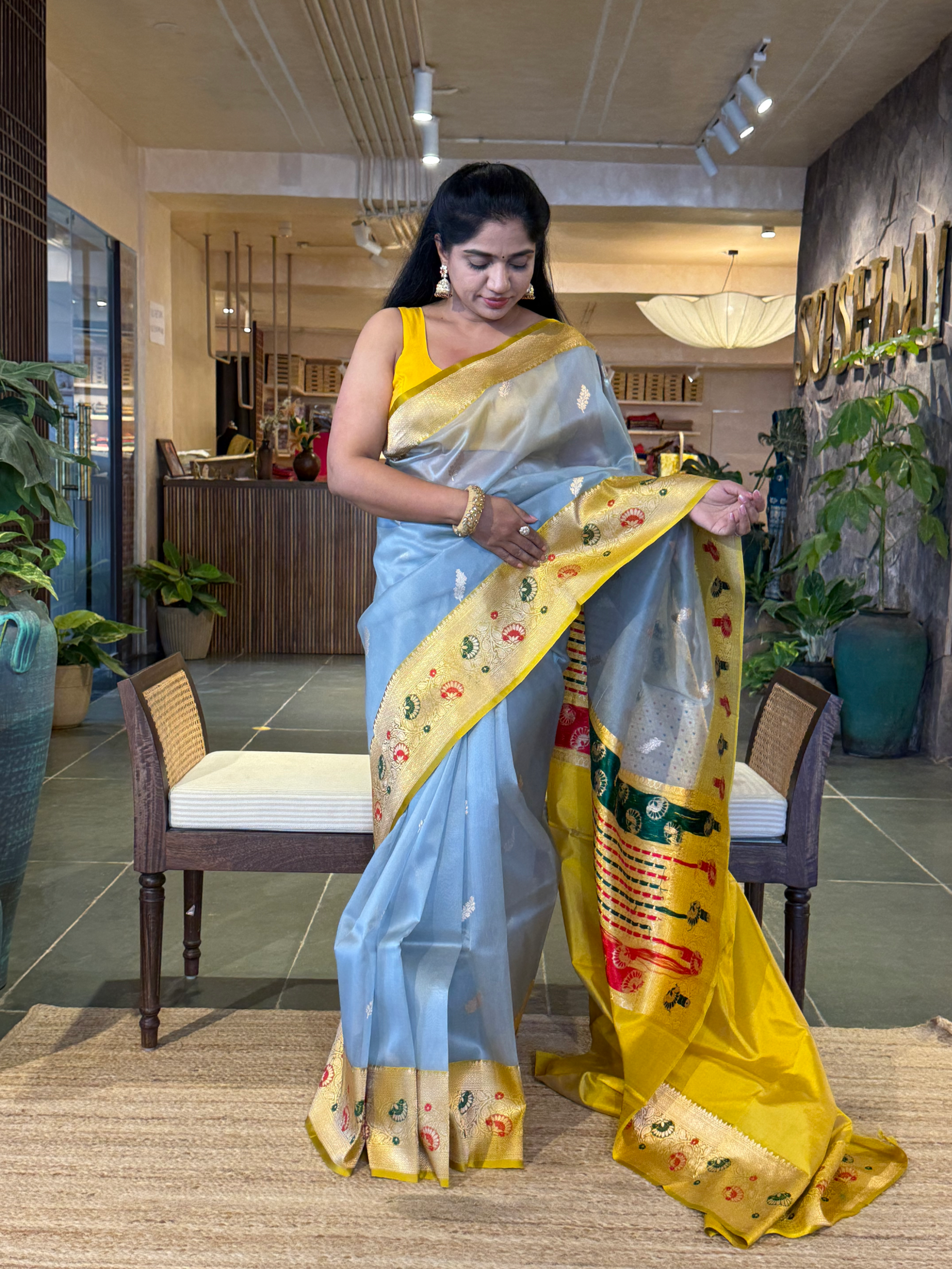 KBMA2201 : Banarasi Handloom Kora Silk Saree
