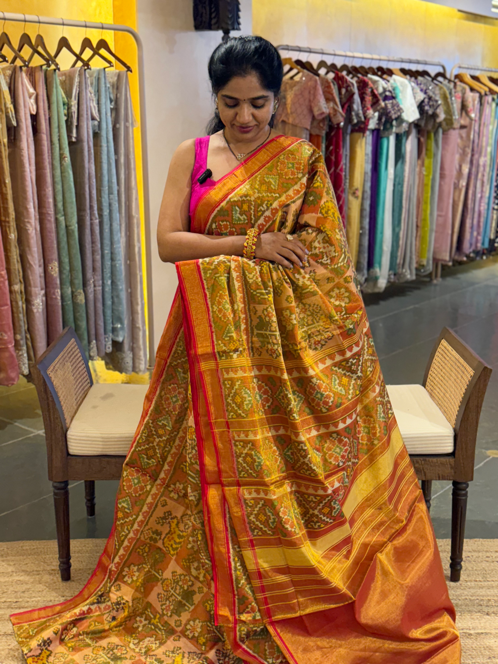 Twill Weave  Patan Patola Tissue Saree