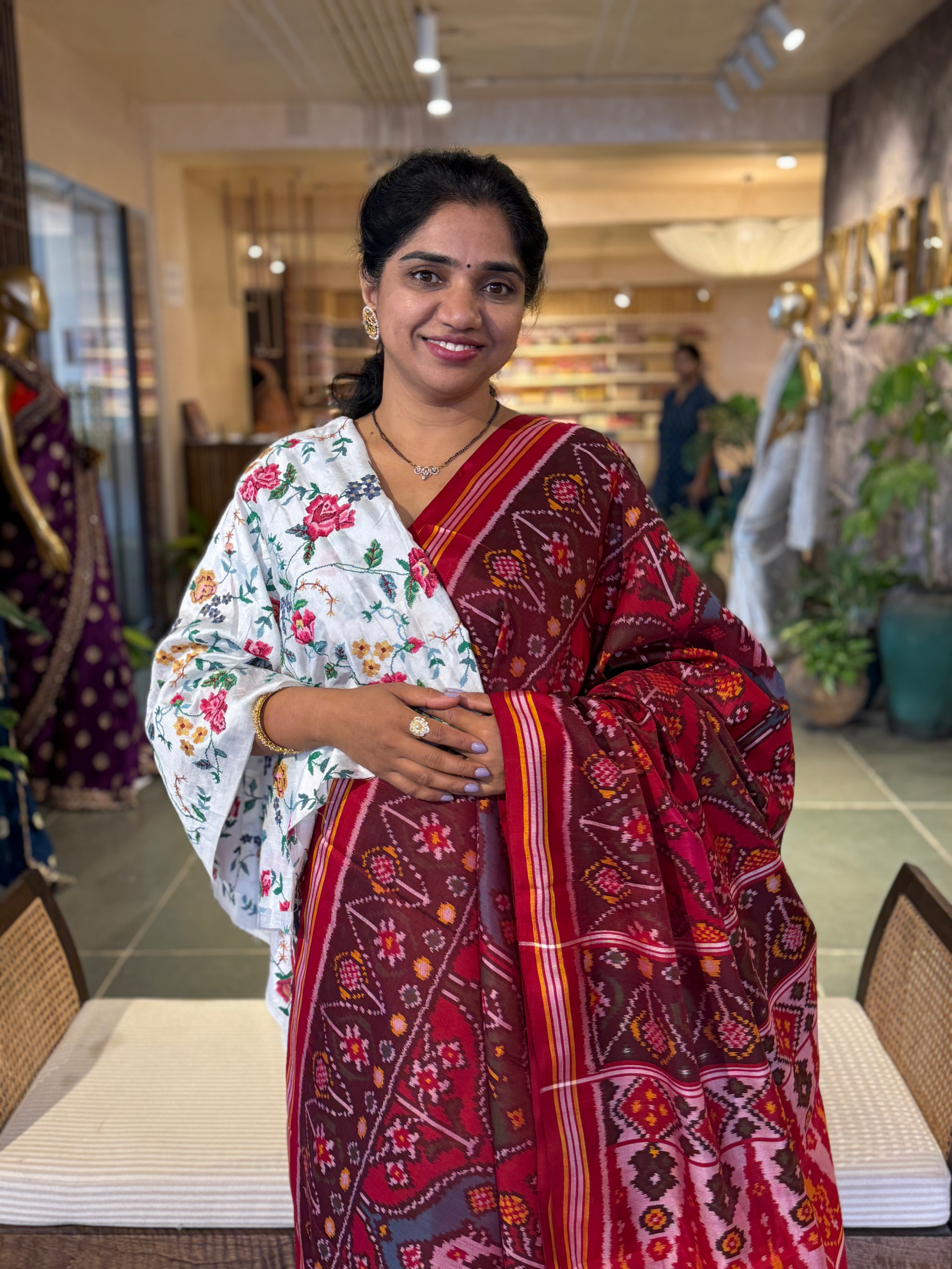 Multi Color Six Figure Patan Patola Saree