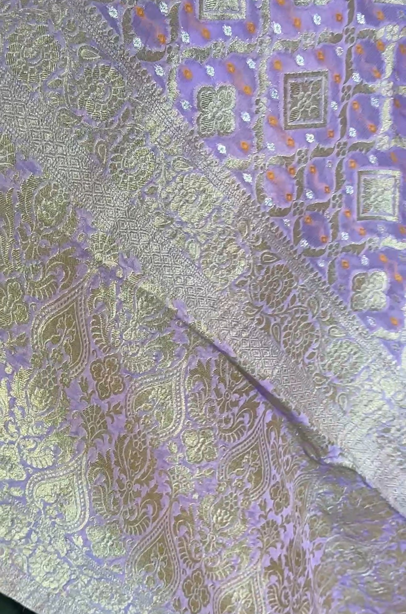 Lilac Banarasi Bandhini Gorgette