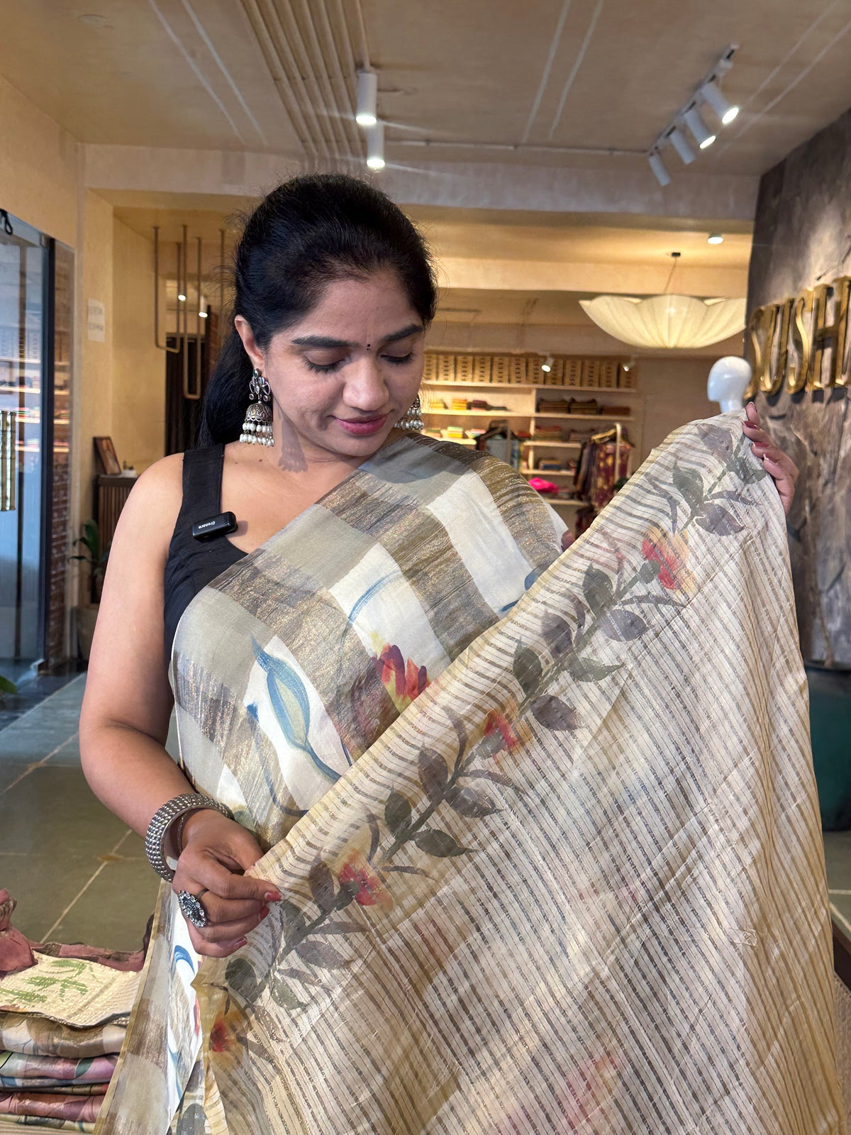 Pure Handloom Banarasi Munga Tissue  Saree with allover  handpainting