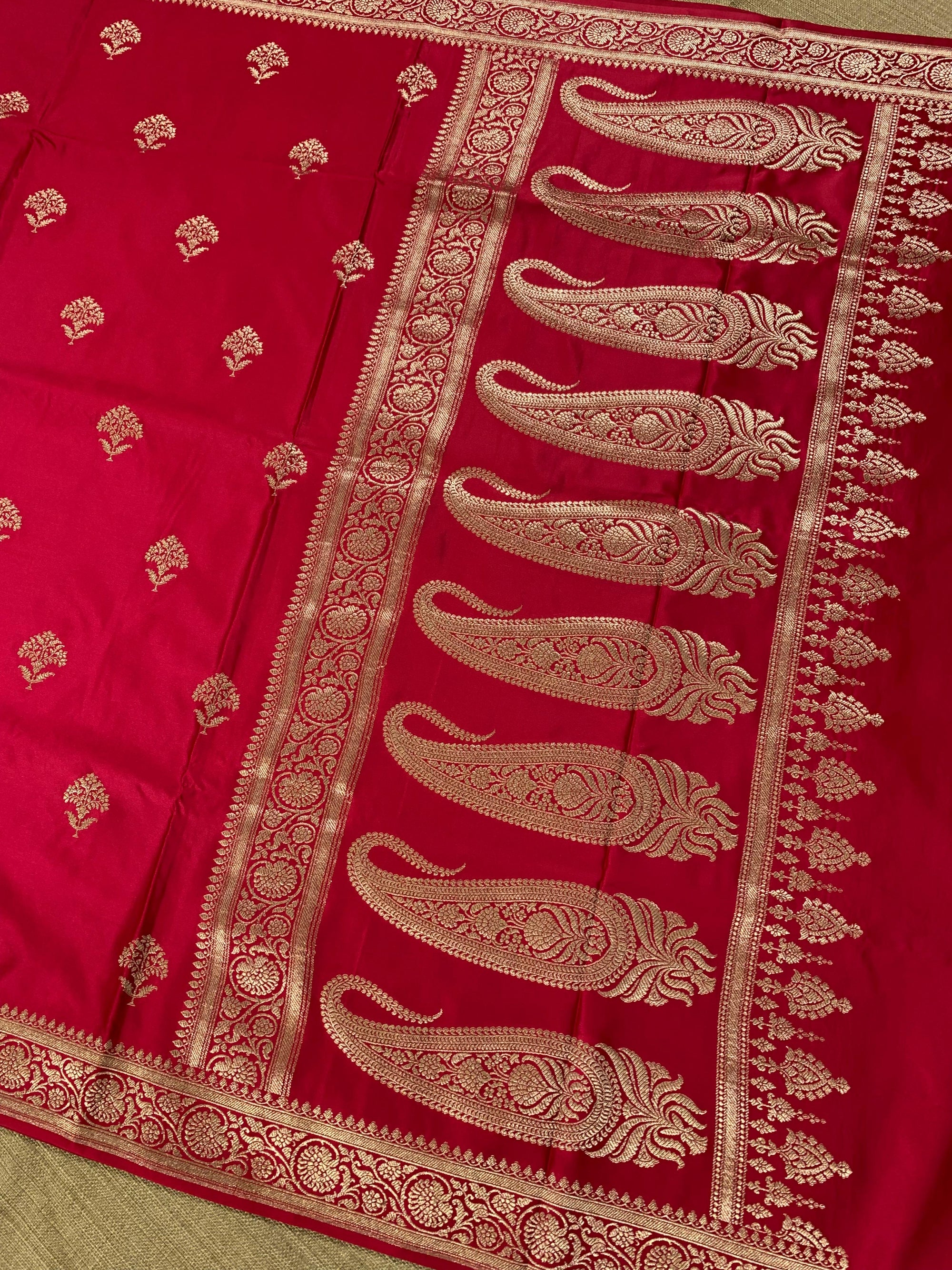 SMSSA220 Dark Pink Mashru Silk Saree With Scallop Border