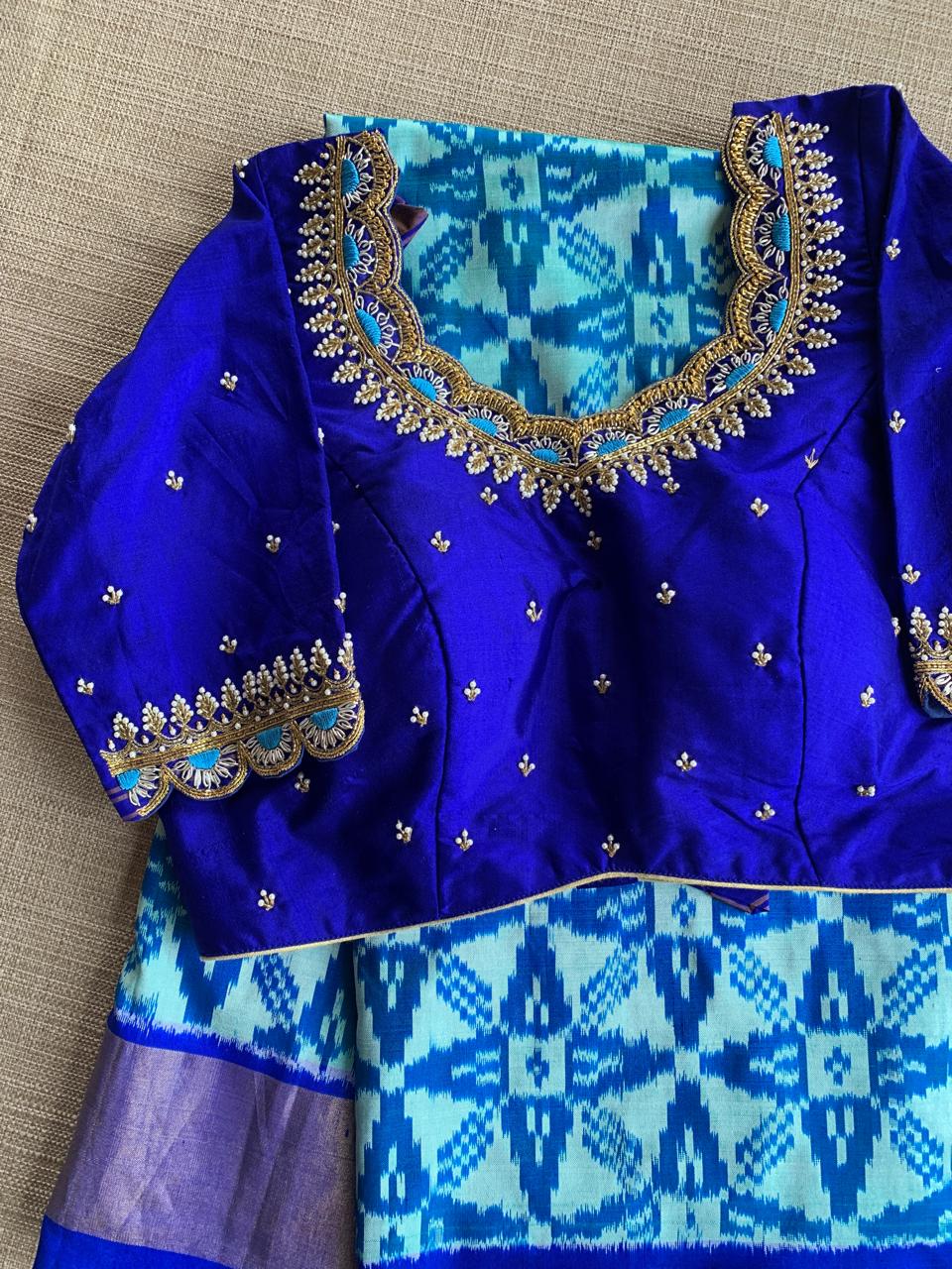 Pure Handloom Twill Ikkath Patola Saree With Handwork Blouse