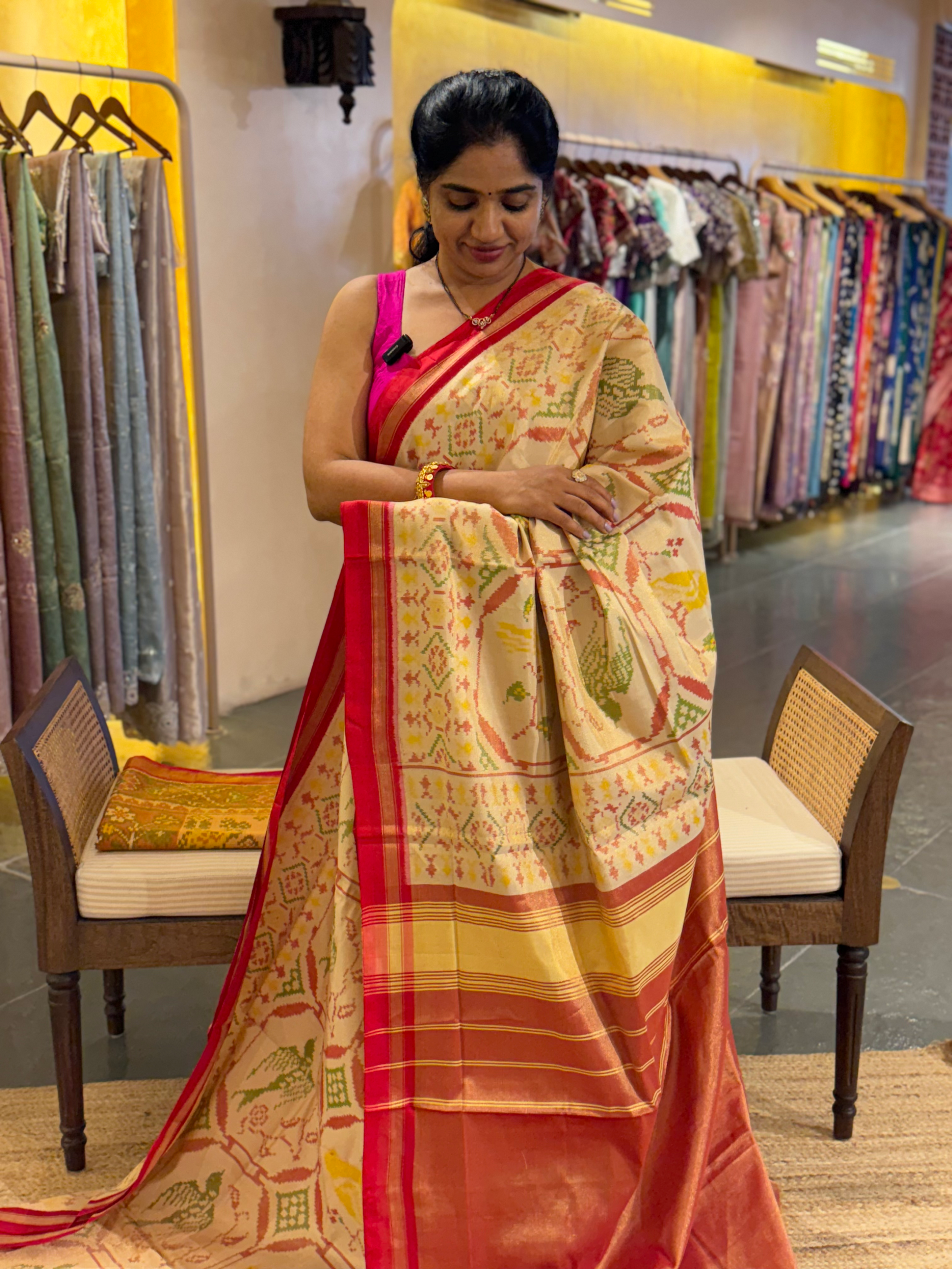 Twill Weave  Patan Patola Tissue Saree