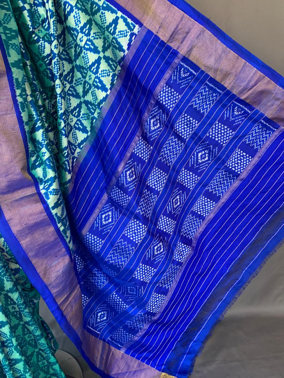 Pure Handloom Twill Ikkath Patola Saree With Handwork Blouse